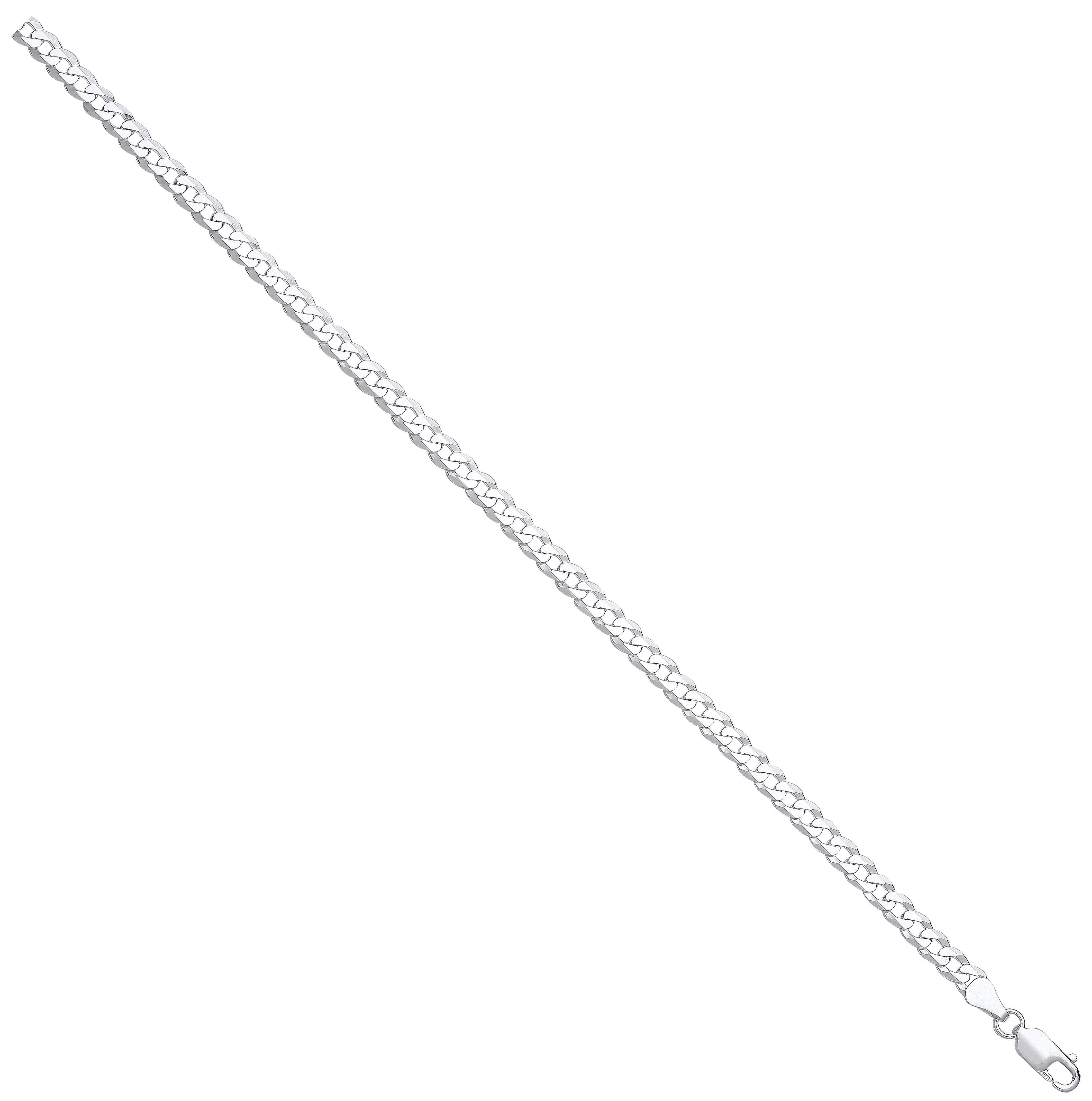 Silver 5.3mm Economy Flat Curb Chain - Silver
