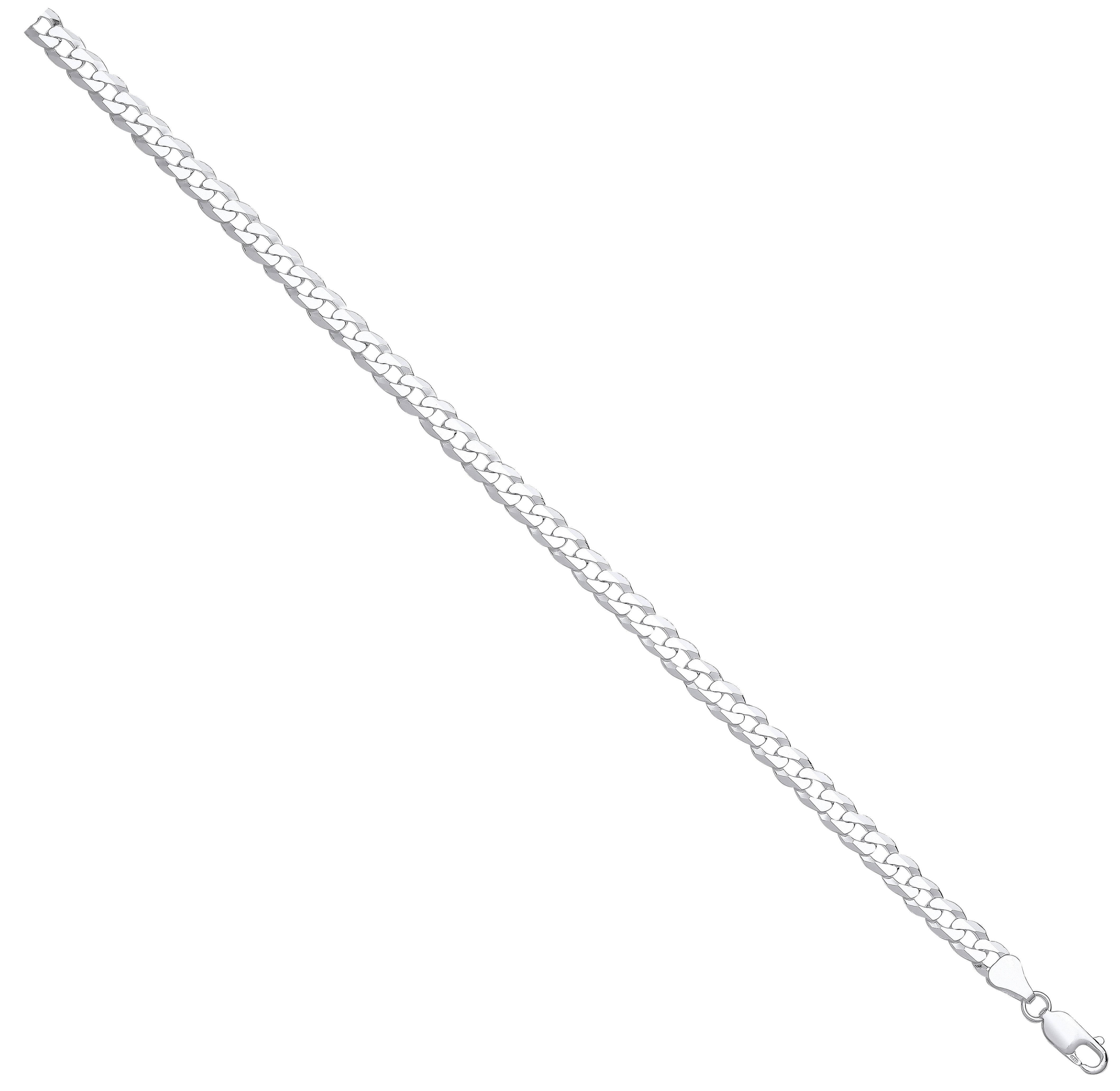 Silver 6.3mm Economy Flat Curb Chain - Silver