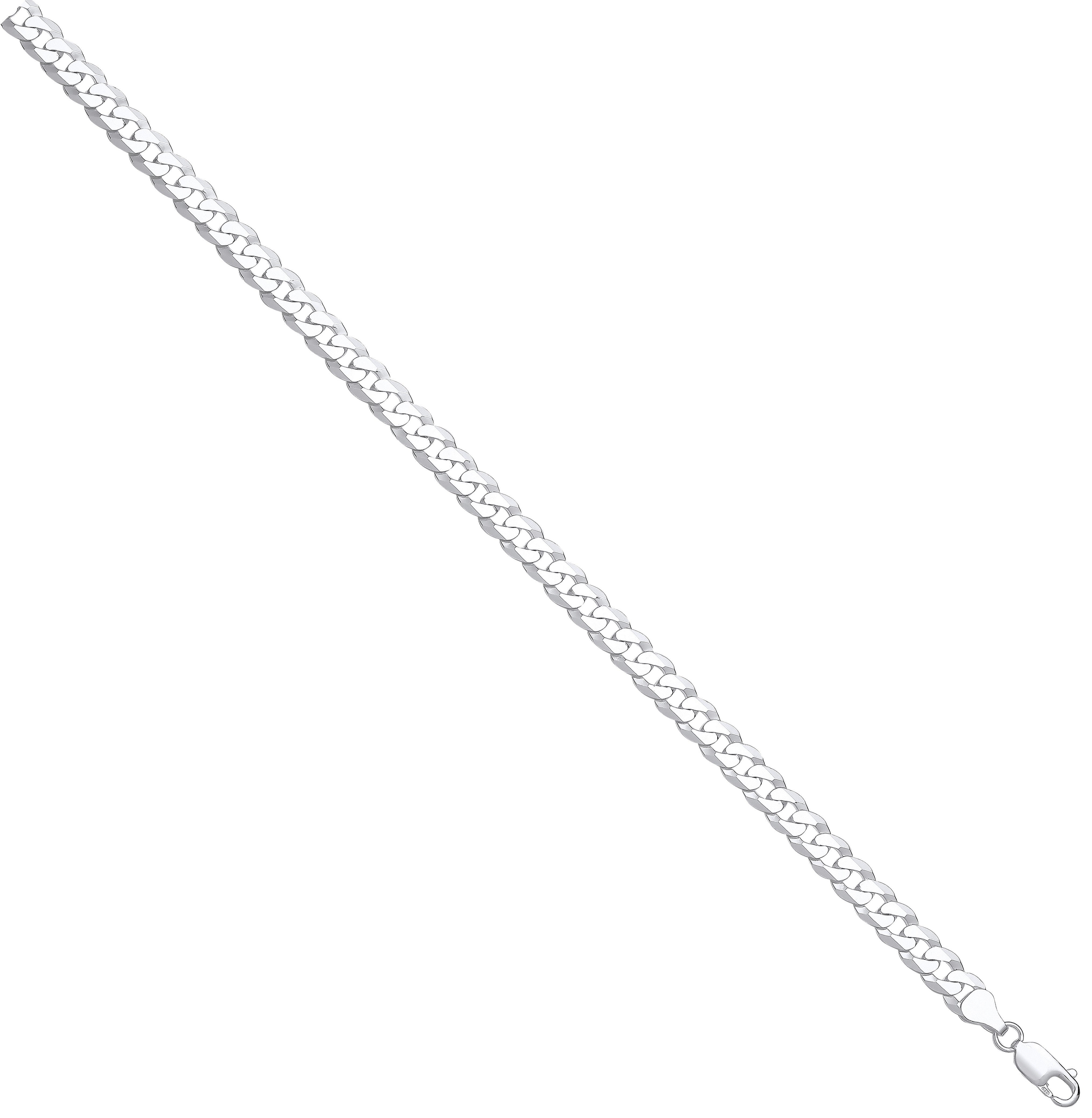 Silver 7mm Economy Flat Curb Chain - Silver