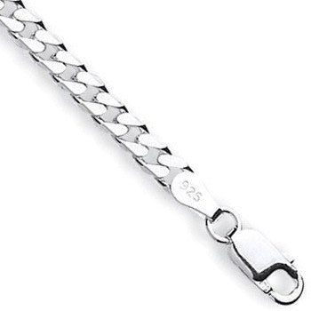 Silver Curb Anklet - Silver