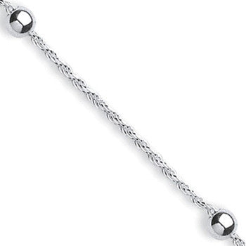 Silver Fancy Rope Anklet - Silver