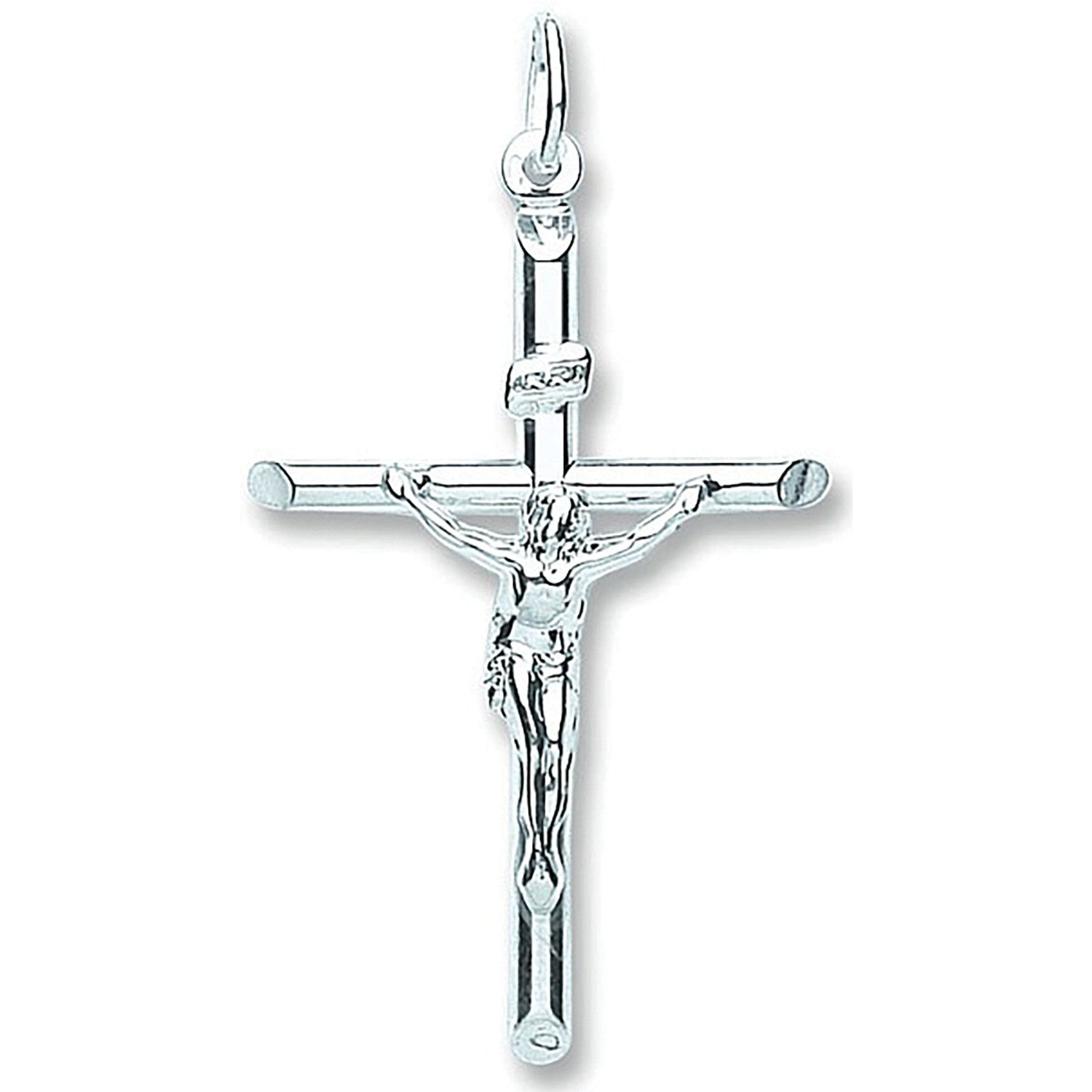 Silver Tubed Crucifix - Silver