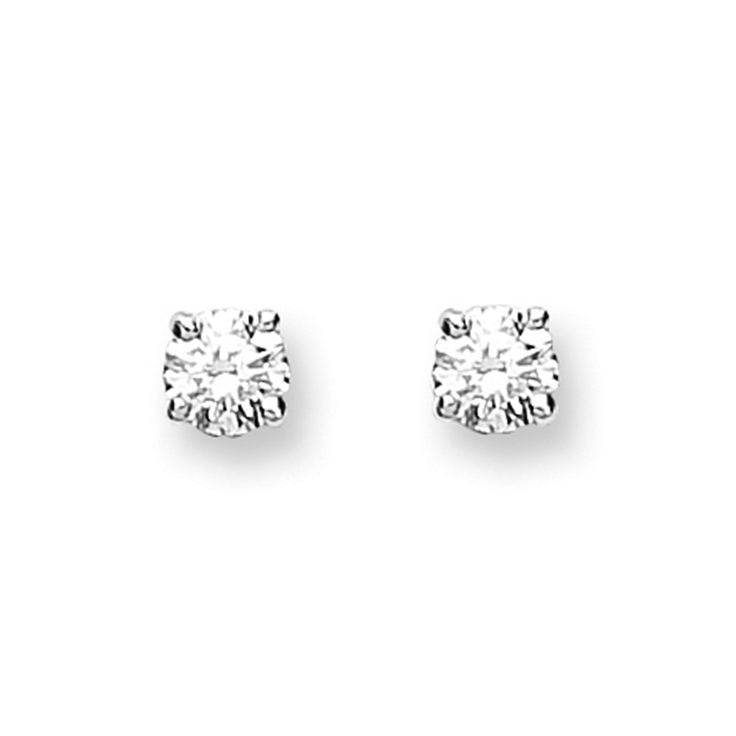 9ct White Gold 0.25ct Claw Set Diamond Stud Earrings - 9ct Gold