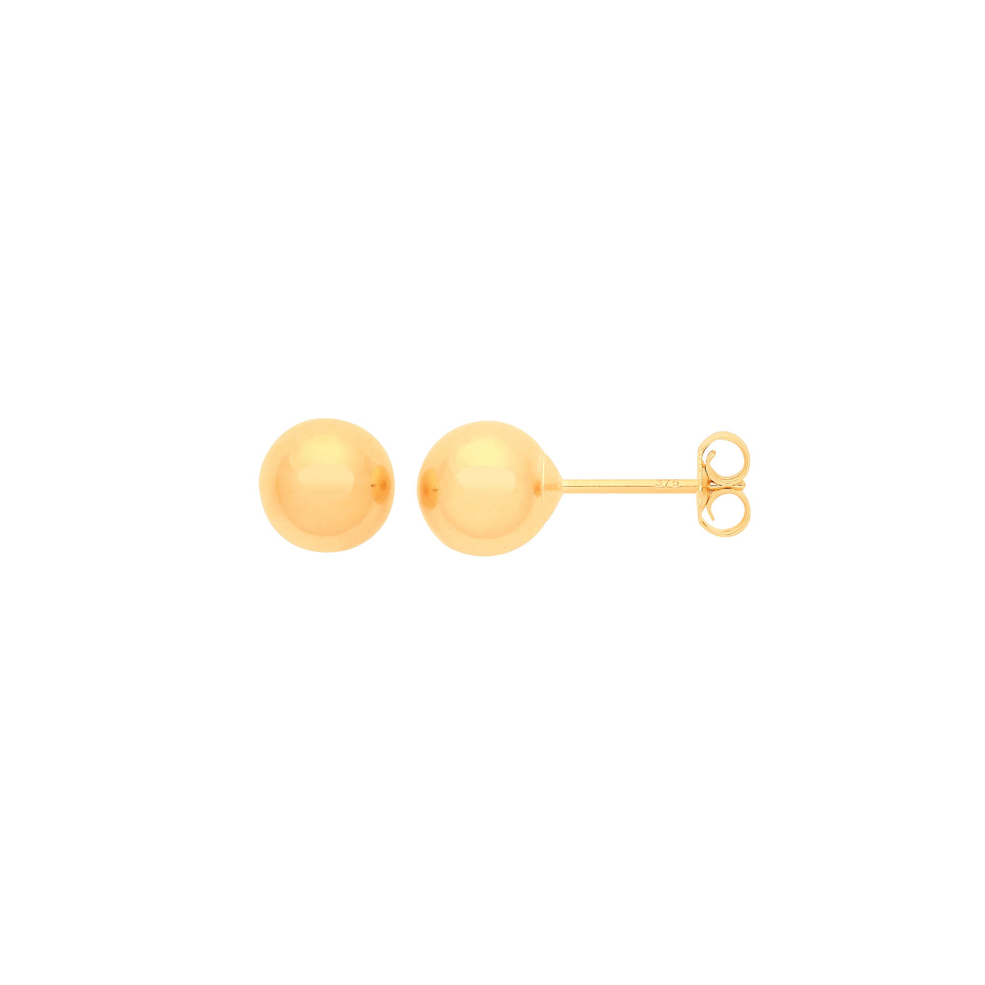 9ct Yellow Gold 6mm Ball Studs - 9ct Gold
