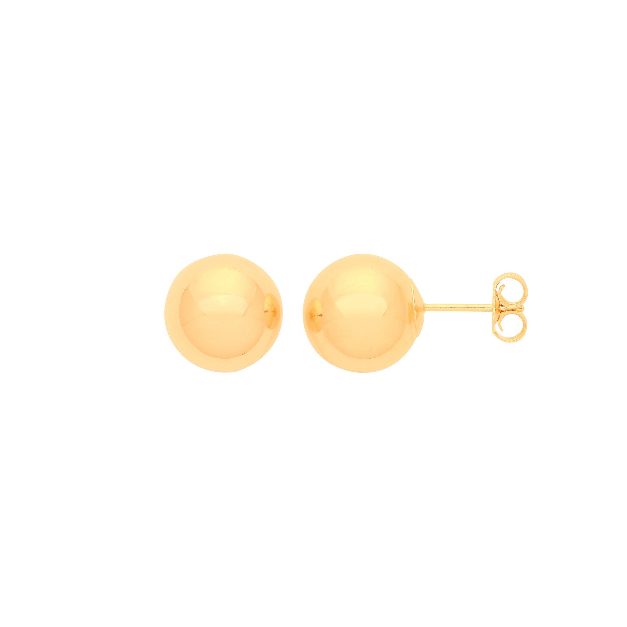 9ct Yellow Gold 8mm Ball Studs - 9ct Gold