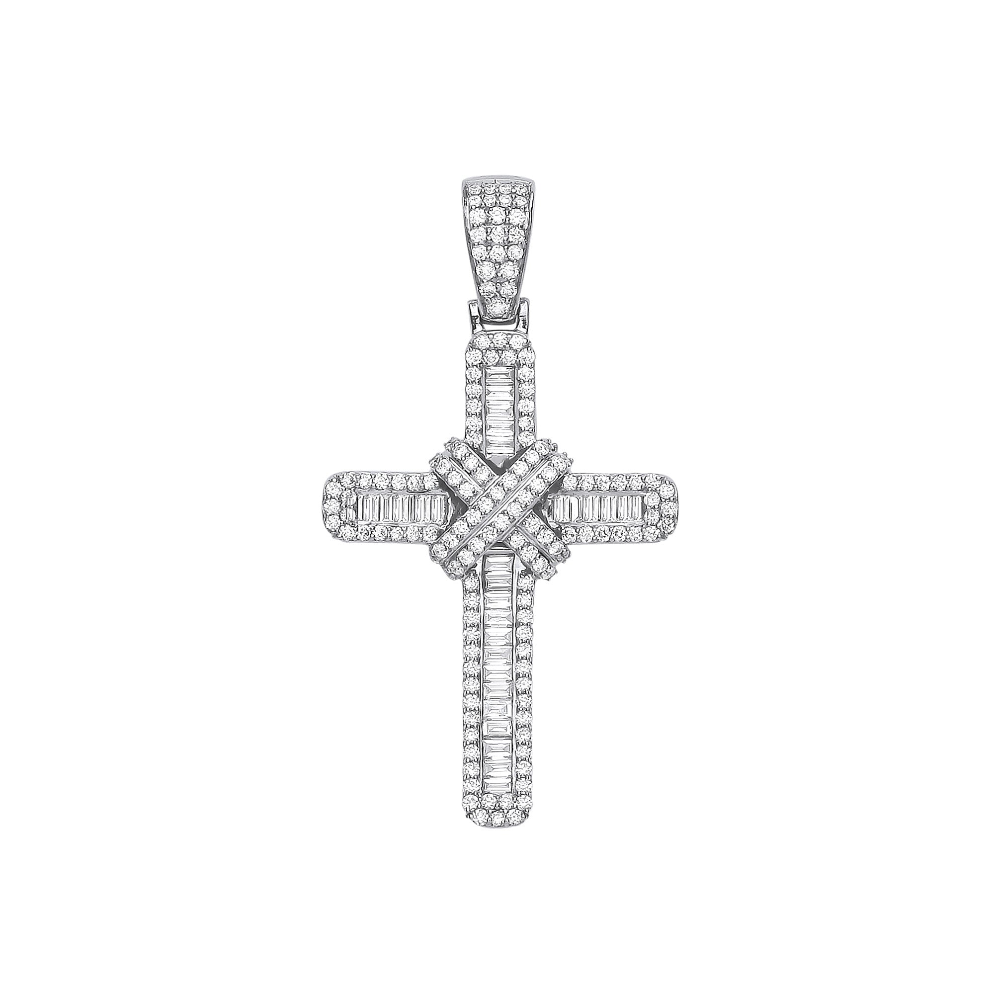 18ct White Gold 1.22ct Diamond Cross - 18ct Gold