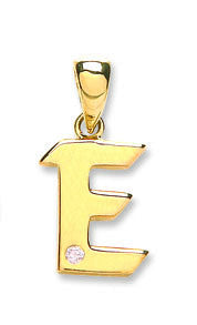 9ct Yellow Gold 0.01ct Diamond E Initial - 9ct Gold