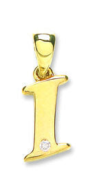 9ct Yellow Gold 0.01ct Diamond I Initial - 9ct Gold