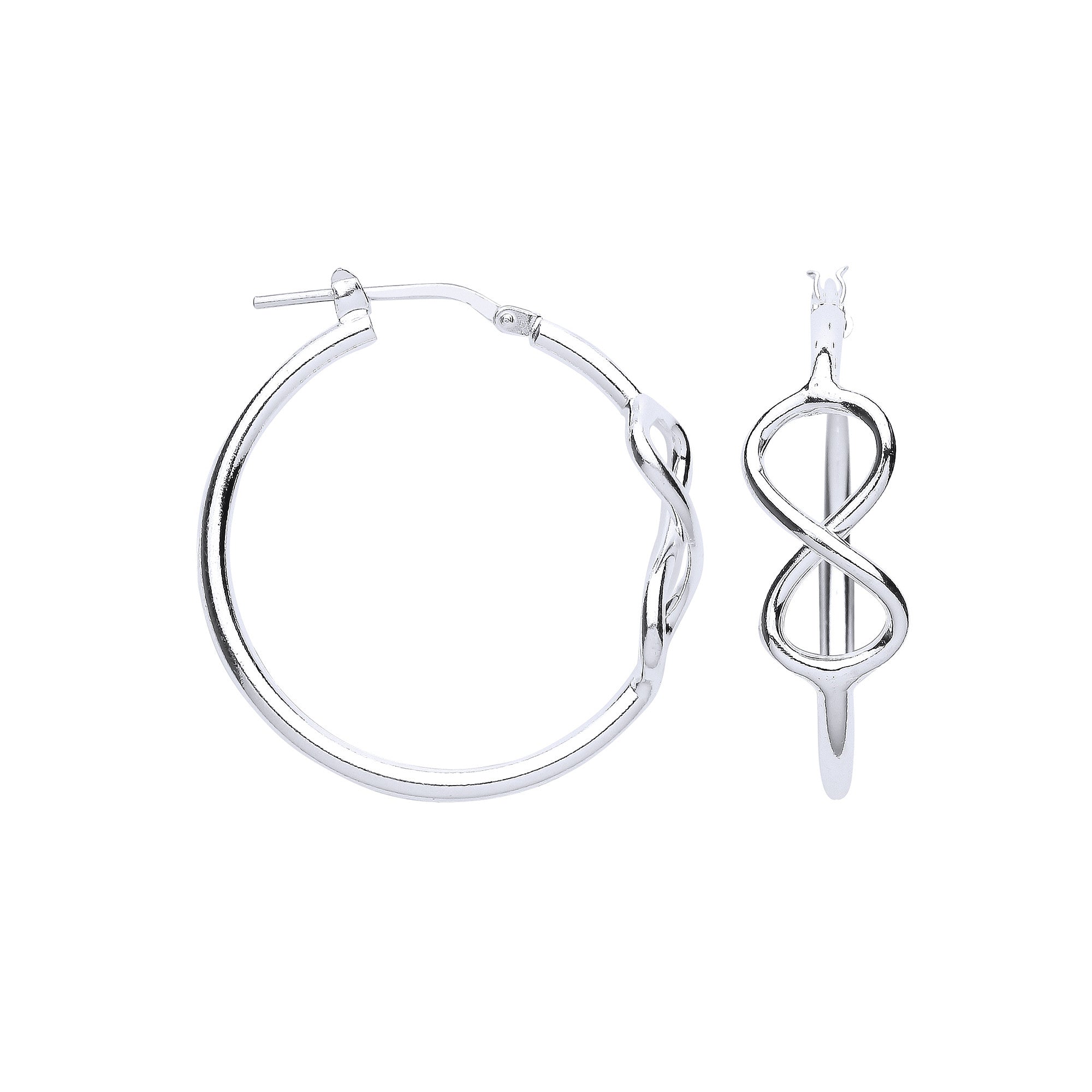 Silver Infinity 28mm Hoop Earrings - Silver