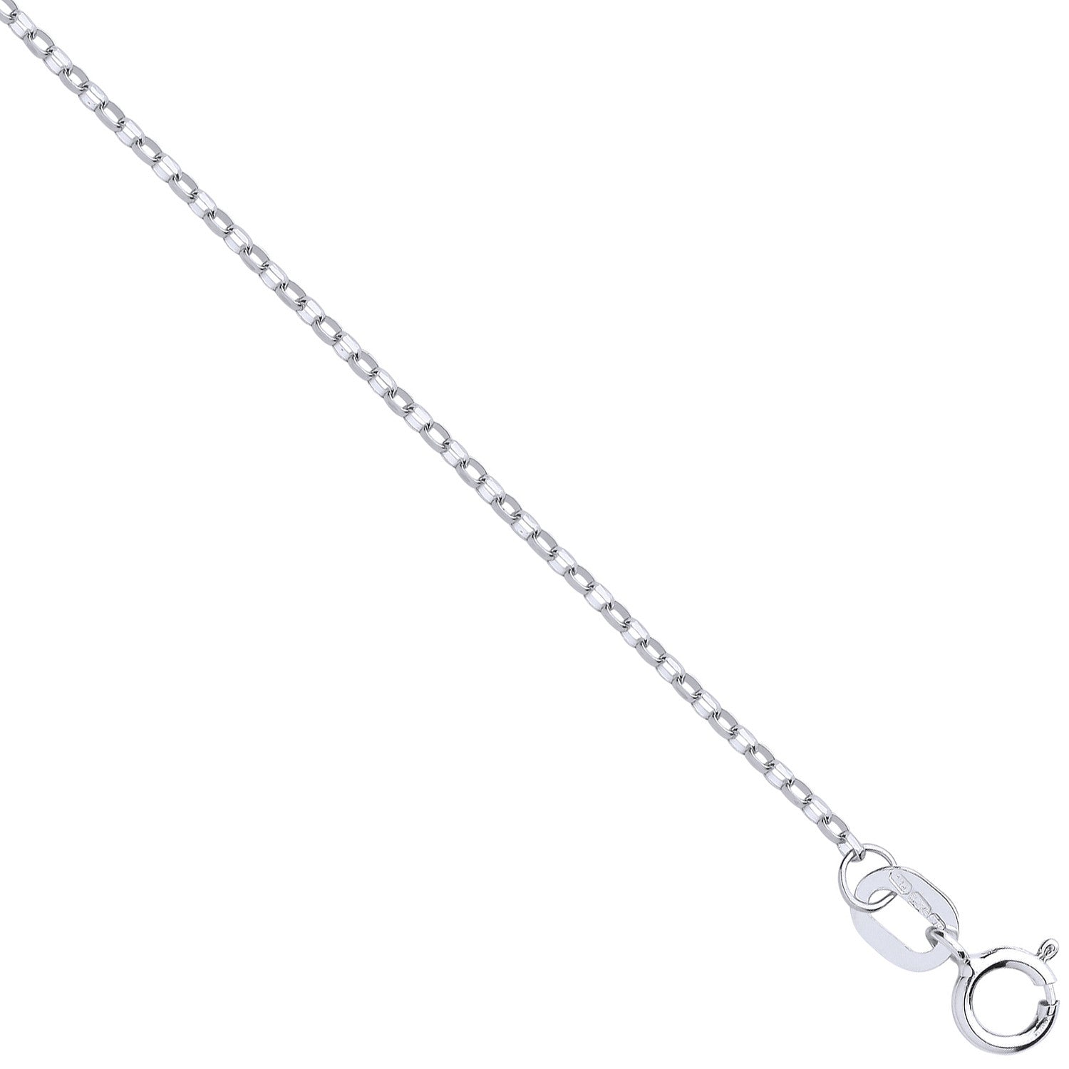 White Gold 0.9mm Diamond Cut Trace Chain - 9ct Gold