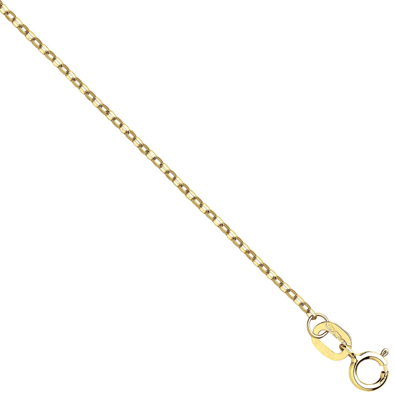 Yellow Gold 0.9mm Diamond Cut Trace Chain - 9ct Gold