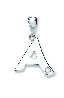 9ct White Gold 0.01ct Diamond A Initial - 9ct Gold