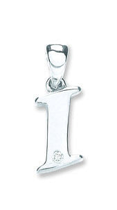 9ct White Gold 0.01ct Diamond I Initial - 9ct Gold