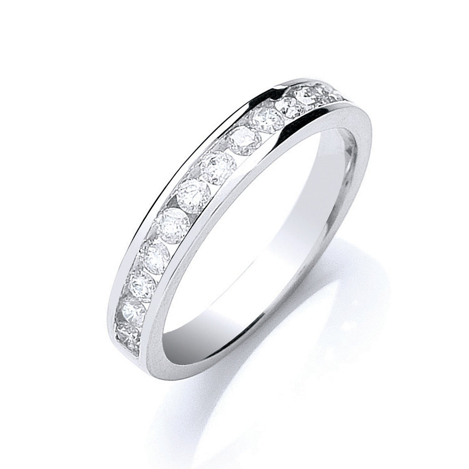 18ct White Gold 0.50ctw Half Eternity Ring - 18ct Gold