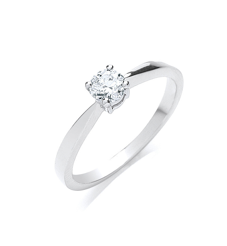 18ct White Gold 0.35ct Diamond Engagement Ring - 18ct Gold
