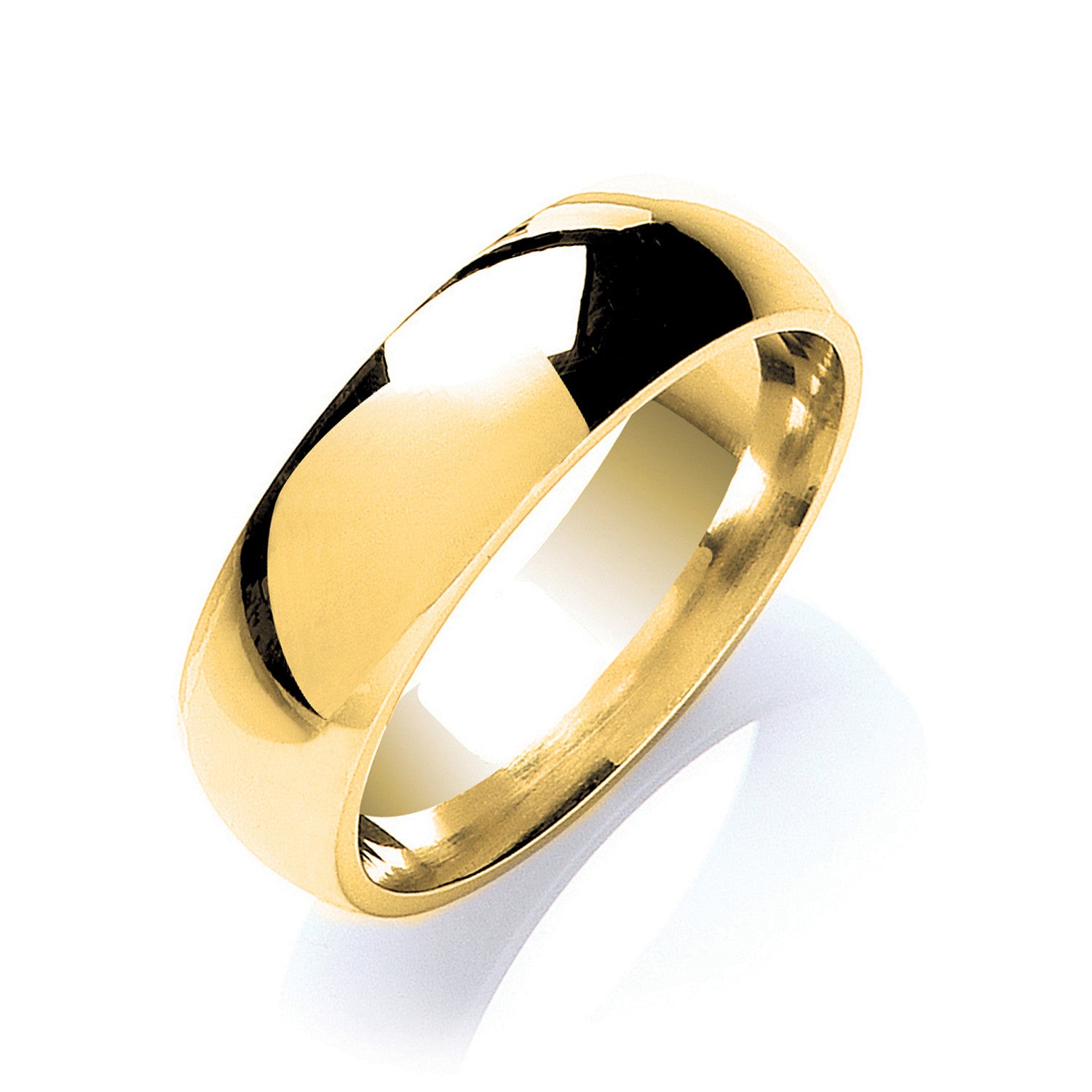 7mm Court Shape Wedding Band - 18ct Gold