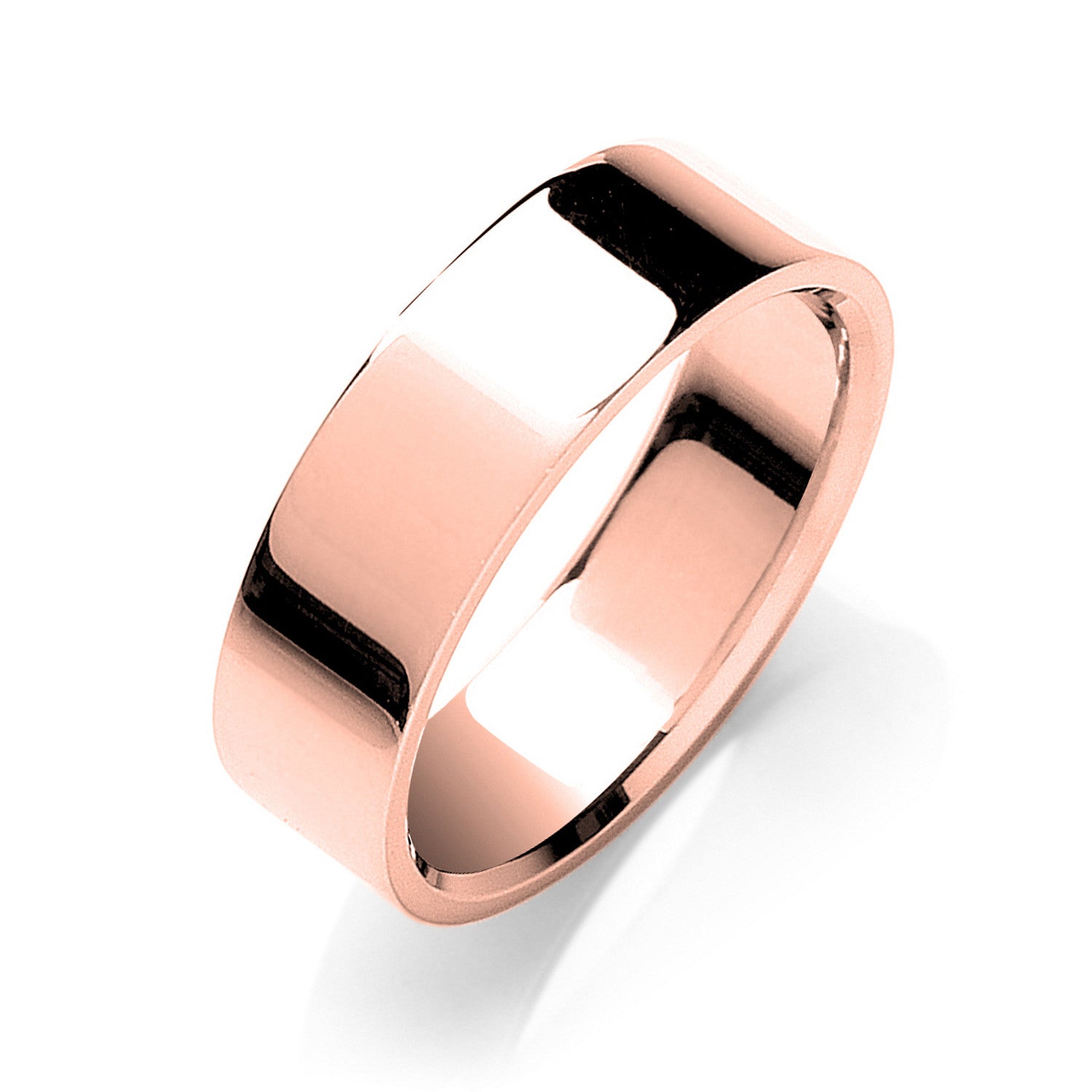 7mm Flat Court Shape Wedding Band - 9ct Gold