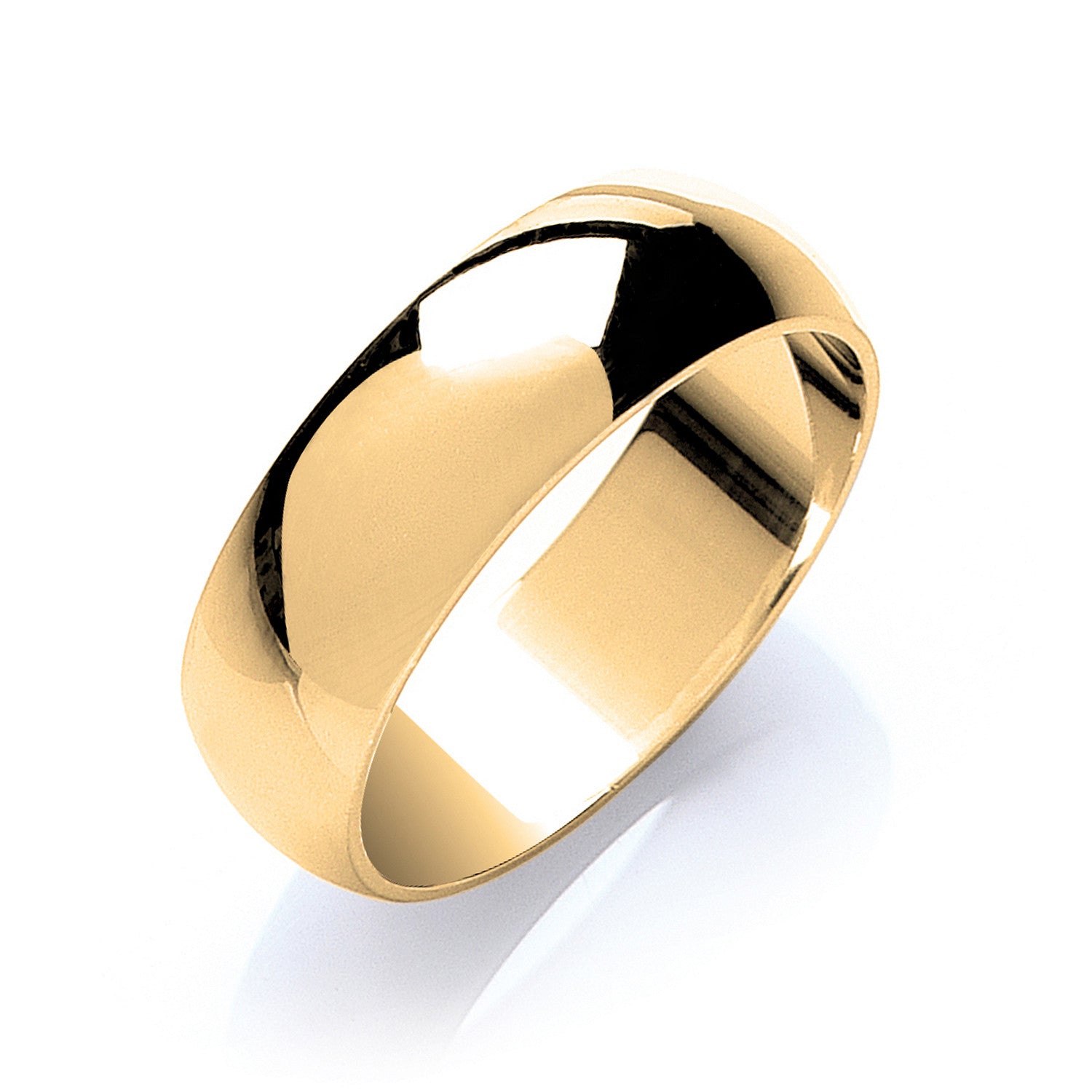 7mm Plain D-Shape Wedding Band - Platinum