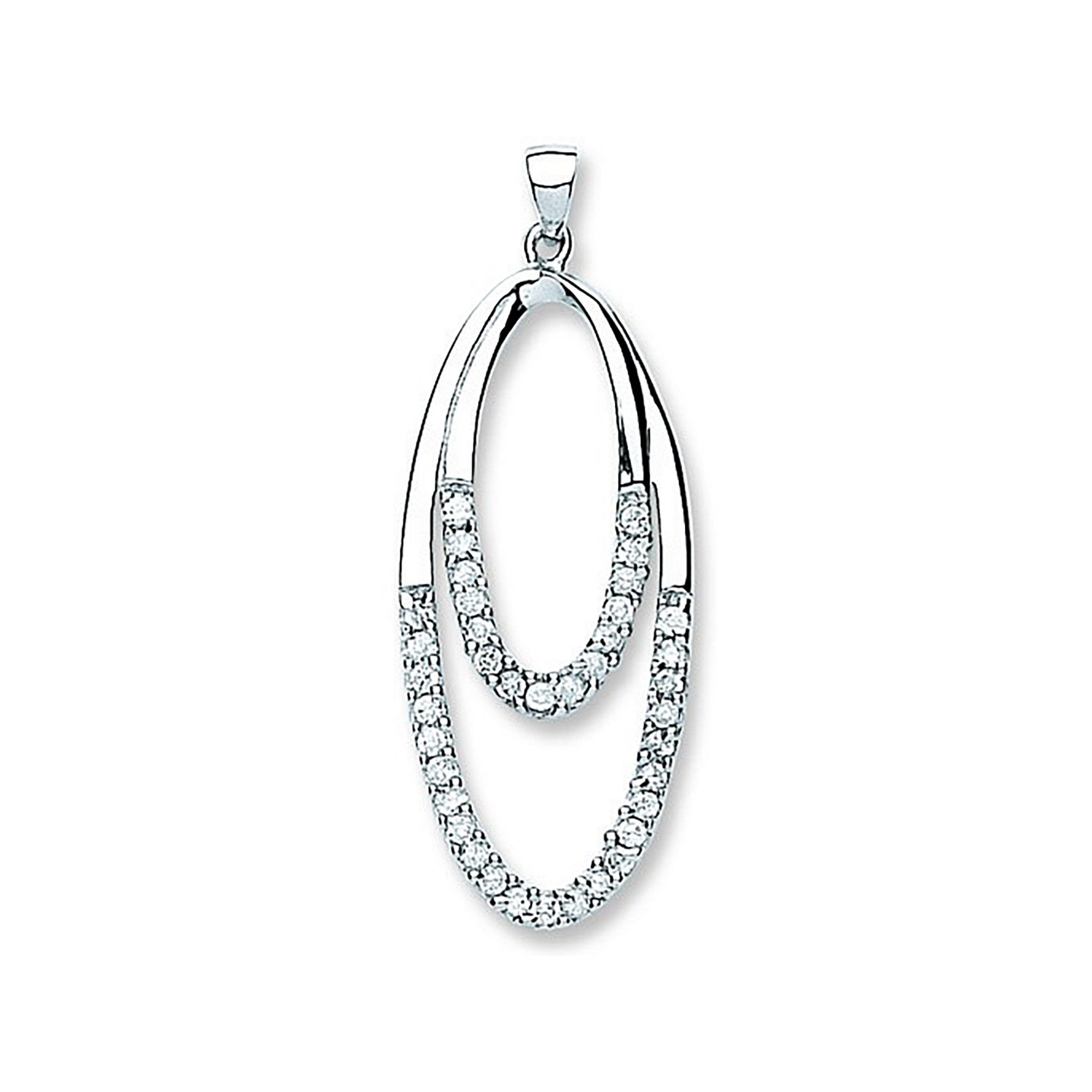 Silver Fancy Drop Pendant - Silver