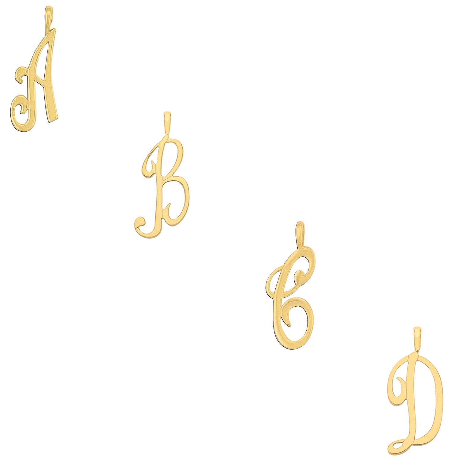 Yellow Gold Script Initial Pendant - 9ct Gold