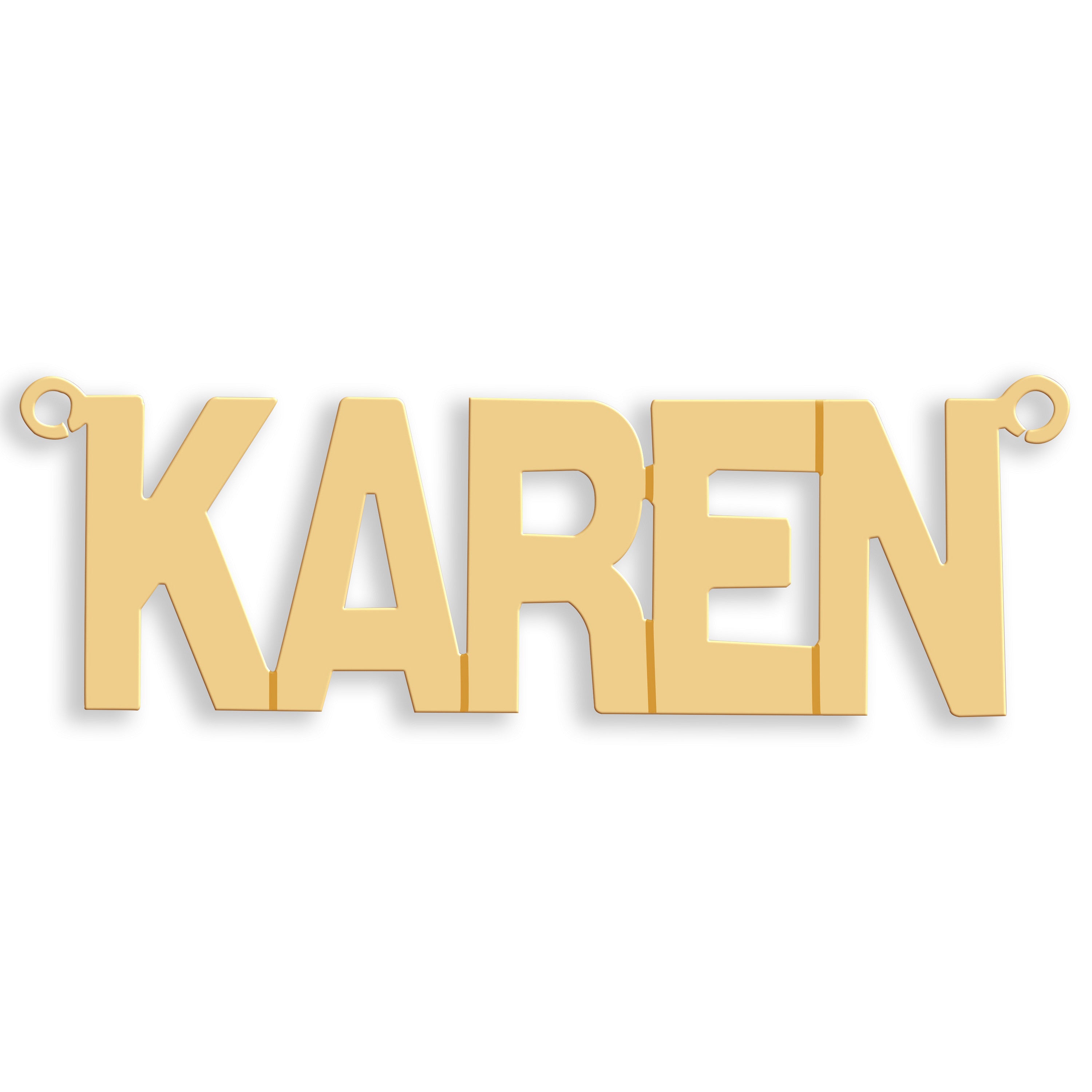 9ct Gold Large Block Style Nameplate - 9ct Gold