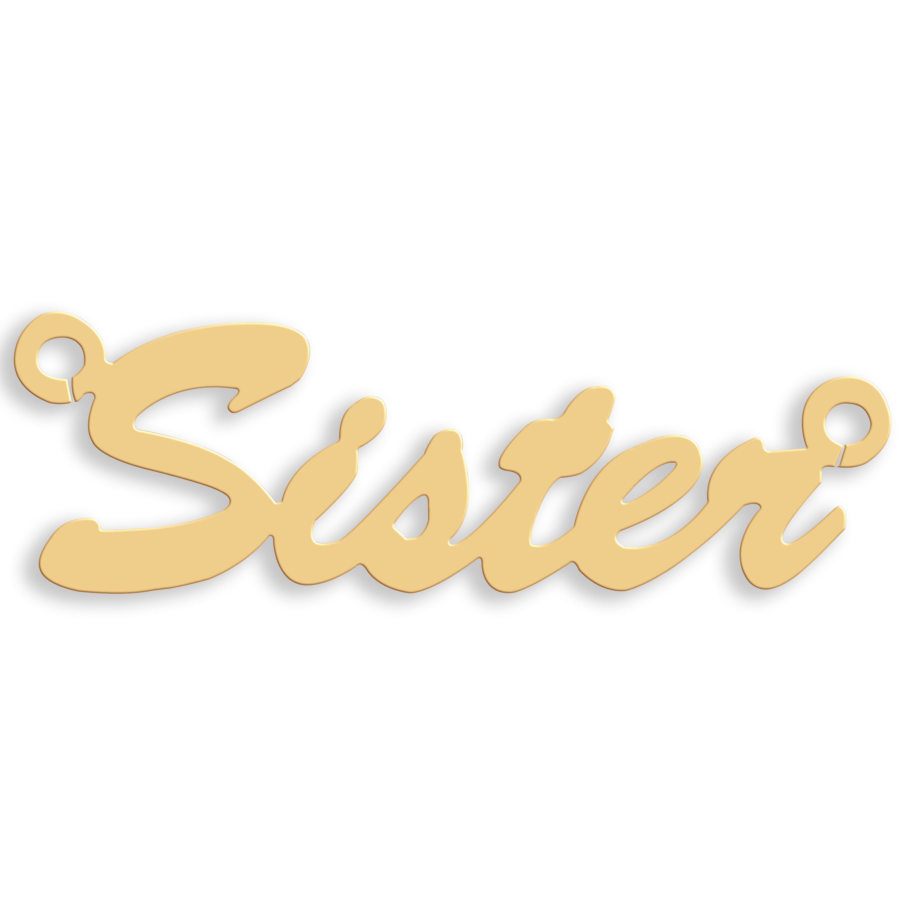 9ct Gold Small Script Nameplate - 9ct Gold