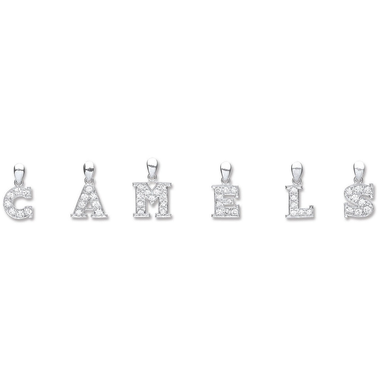 Silver Cubic Zirconia Initial Pendant