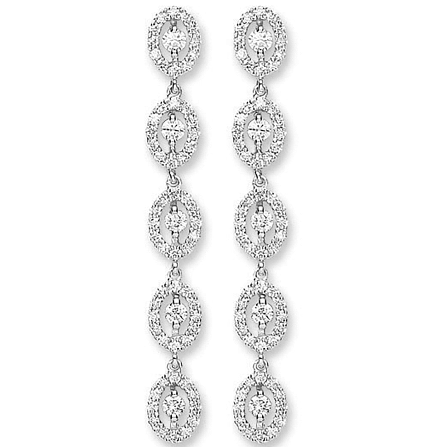 18ct White Gold 1.29ct Diamond Drop Earrings - 18ct Gold