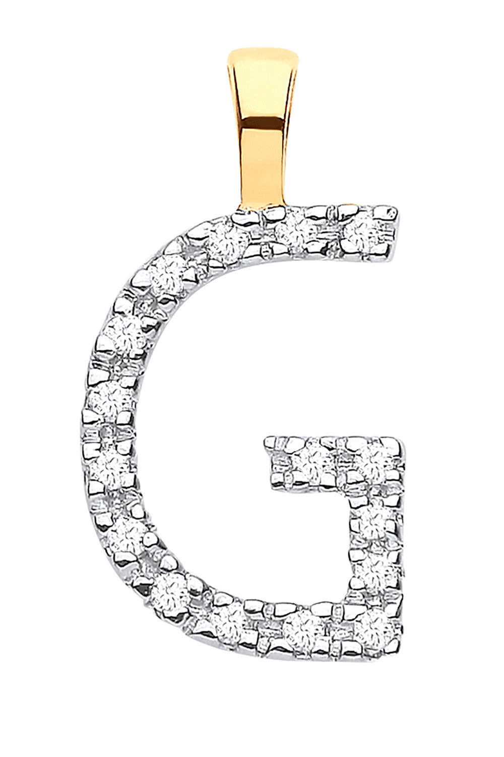 9ct Yellow Gold 0.05ct Diamond G Initial - 9ct Gold