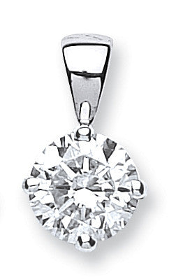 18ct White Gold 1.00ct Claw Set Diamond Solitaire Pendant - 18ct Gold