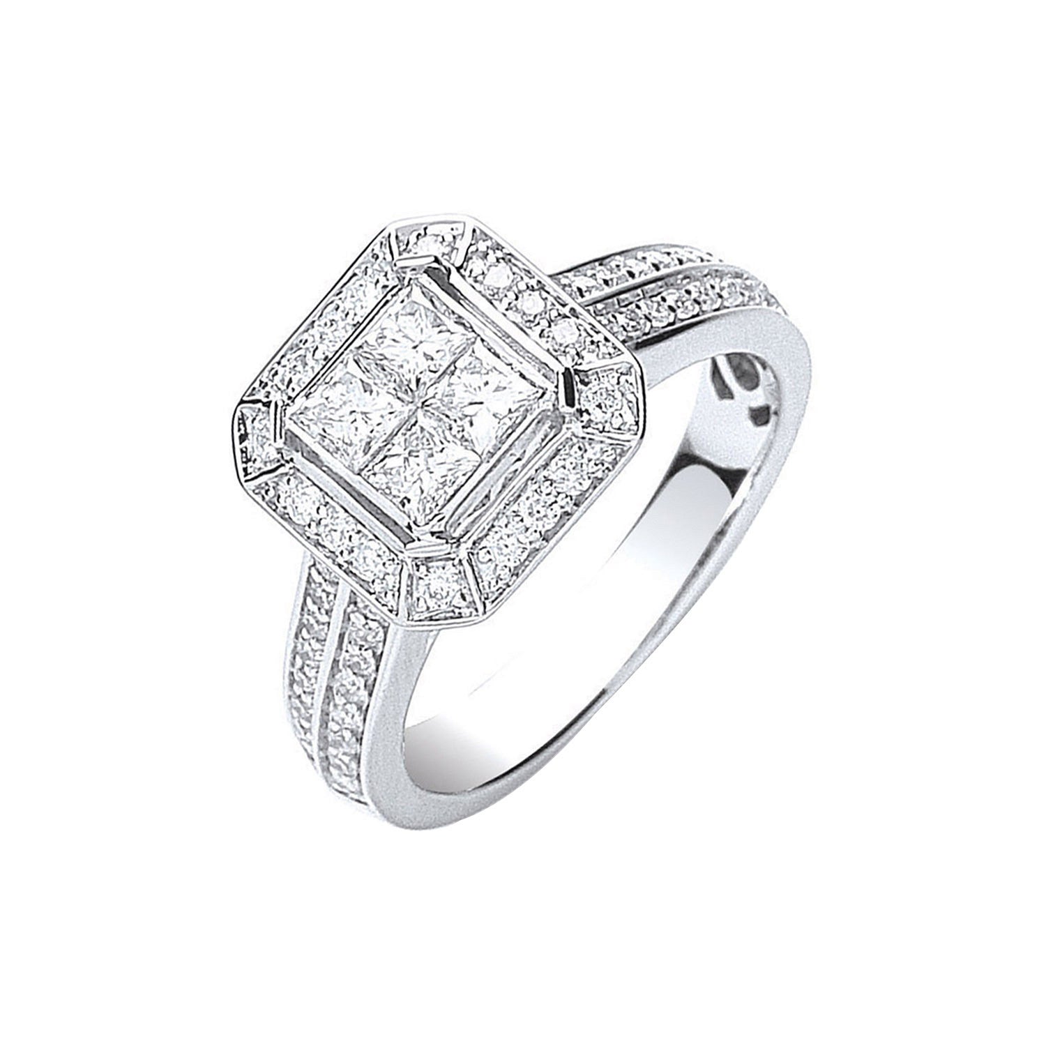 18ct White Gold 1.00ct Diamond Ring - 18ct Gold