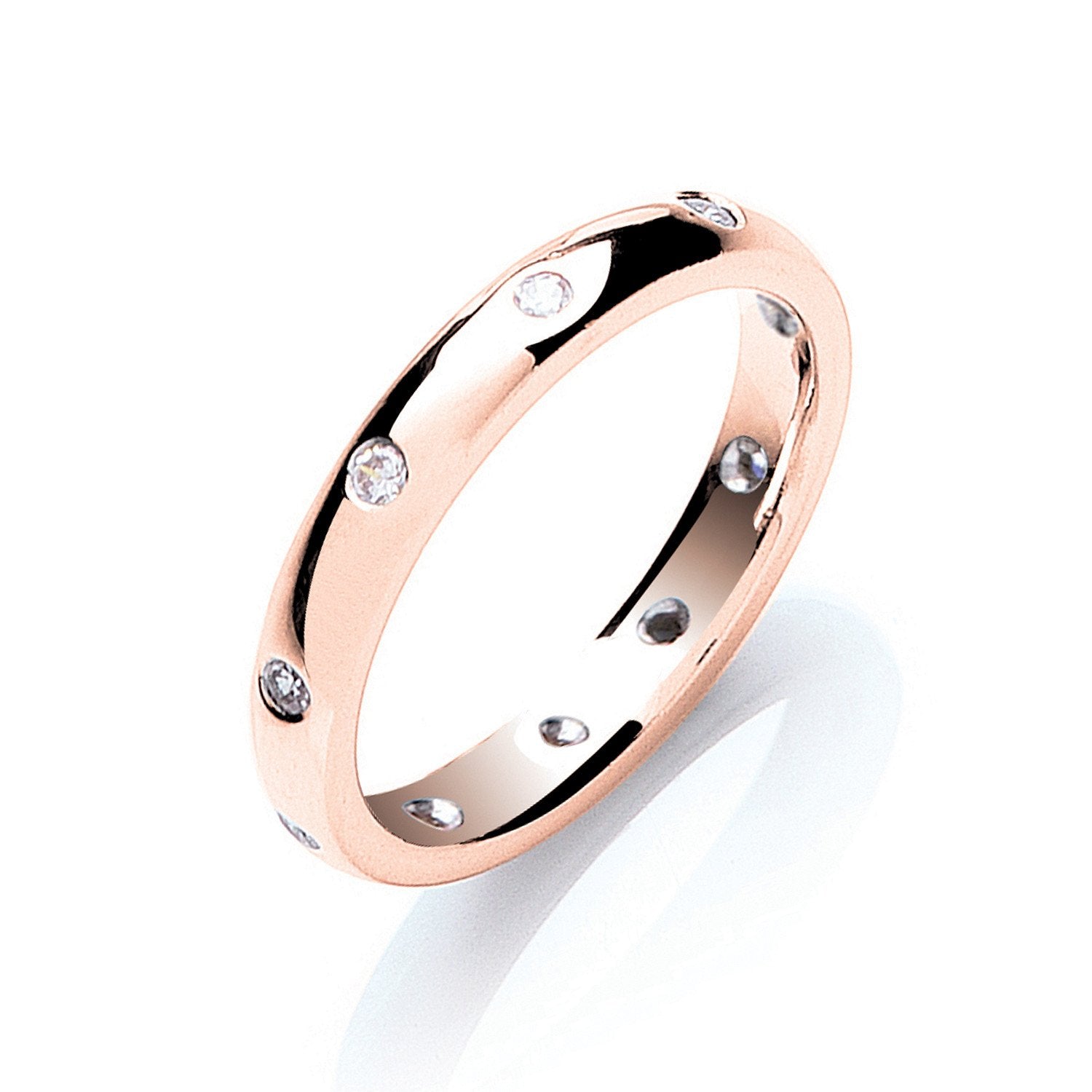 0.20ctw 10st Brilliant Cut Diamond Set 3mm Court Wedding Band