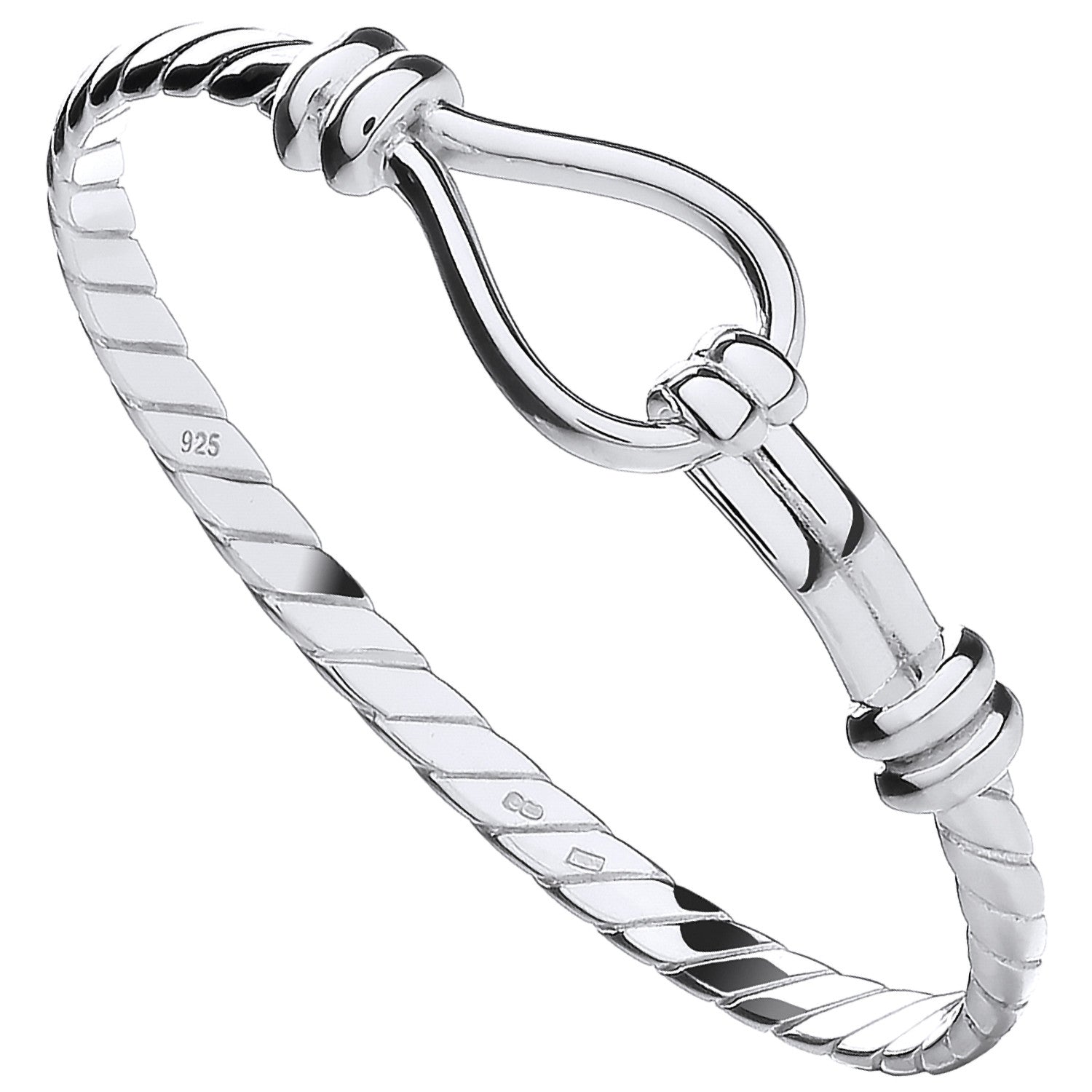 Silver Hook Baby Bangle - Silver
