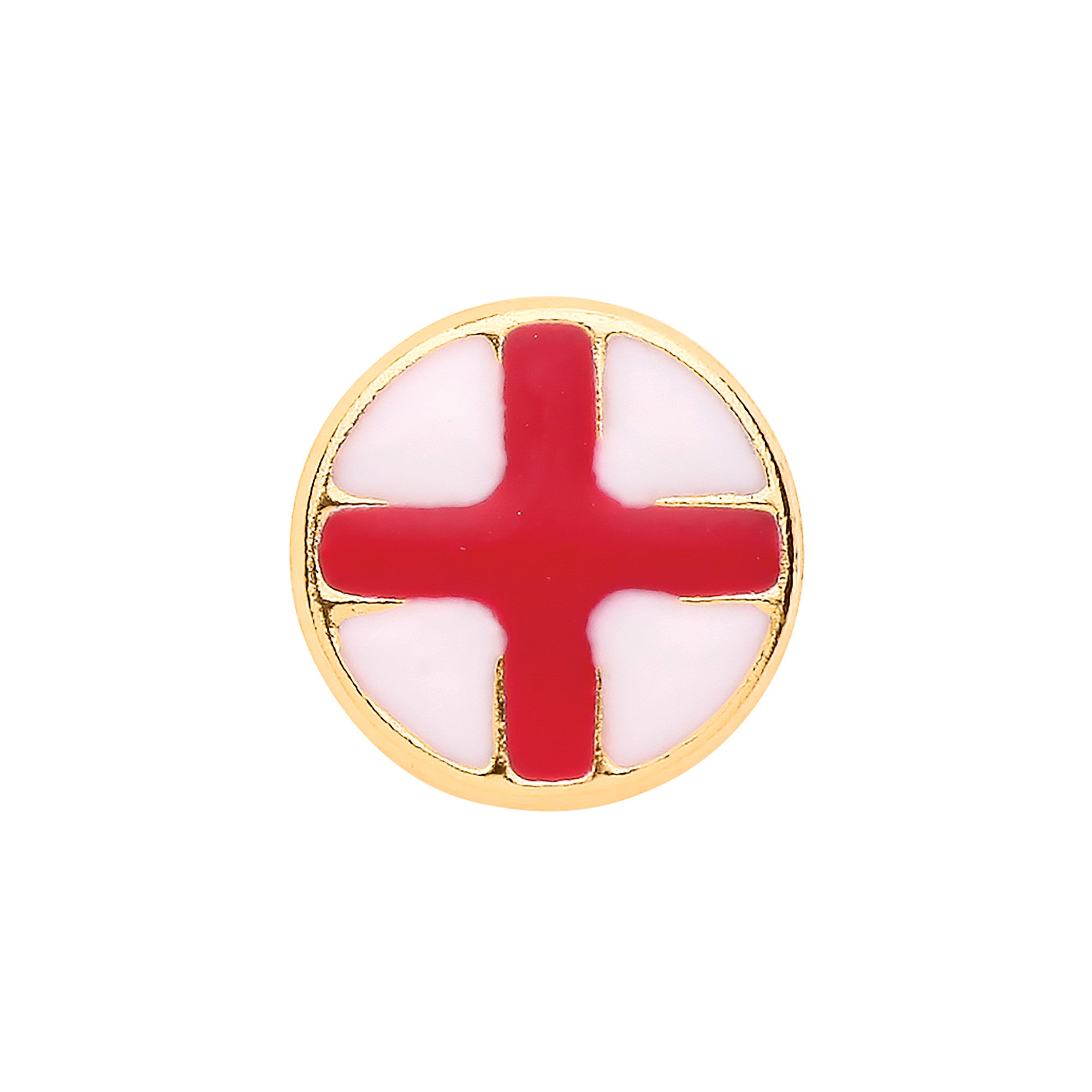 9ct Yellow Gold England Flag, St. Georges Cross Men's Earring - 9ct Gold