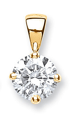 18ct Yellow Gold 1.00ct Claw Set Diamond Solitaire Pendant - 18ct Gold