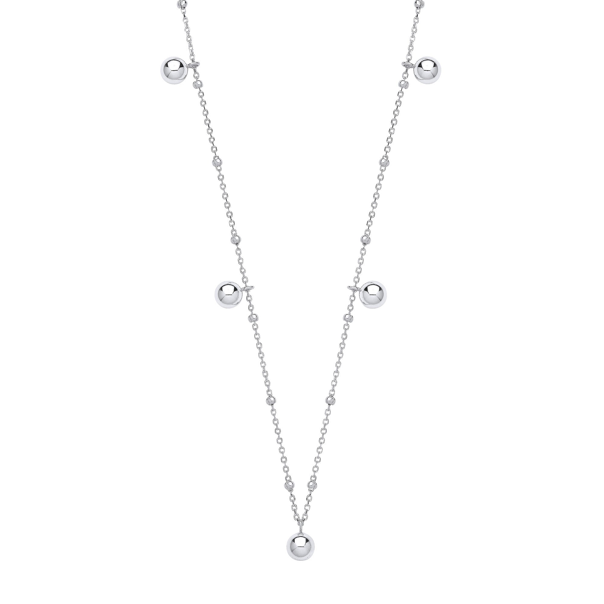 Silver Ball Necklace - Silver