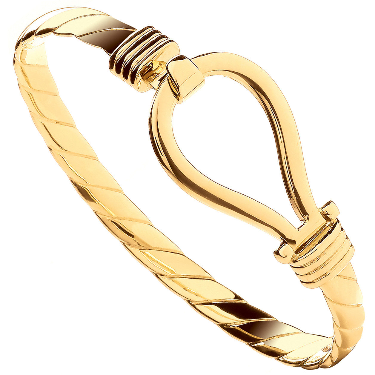 Yellow Gold Hook Gents 6.5mm Bangle - 9ct Gold