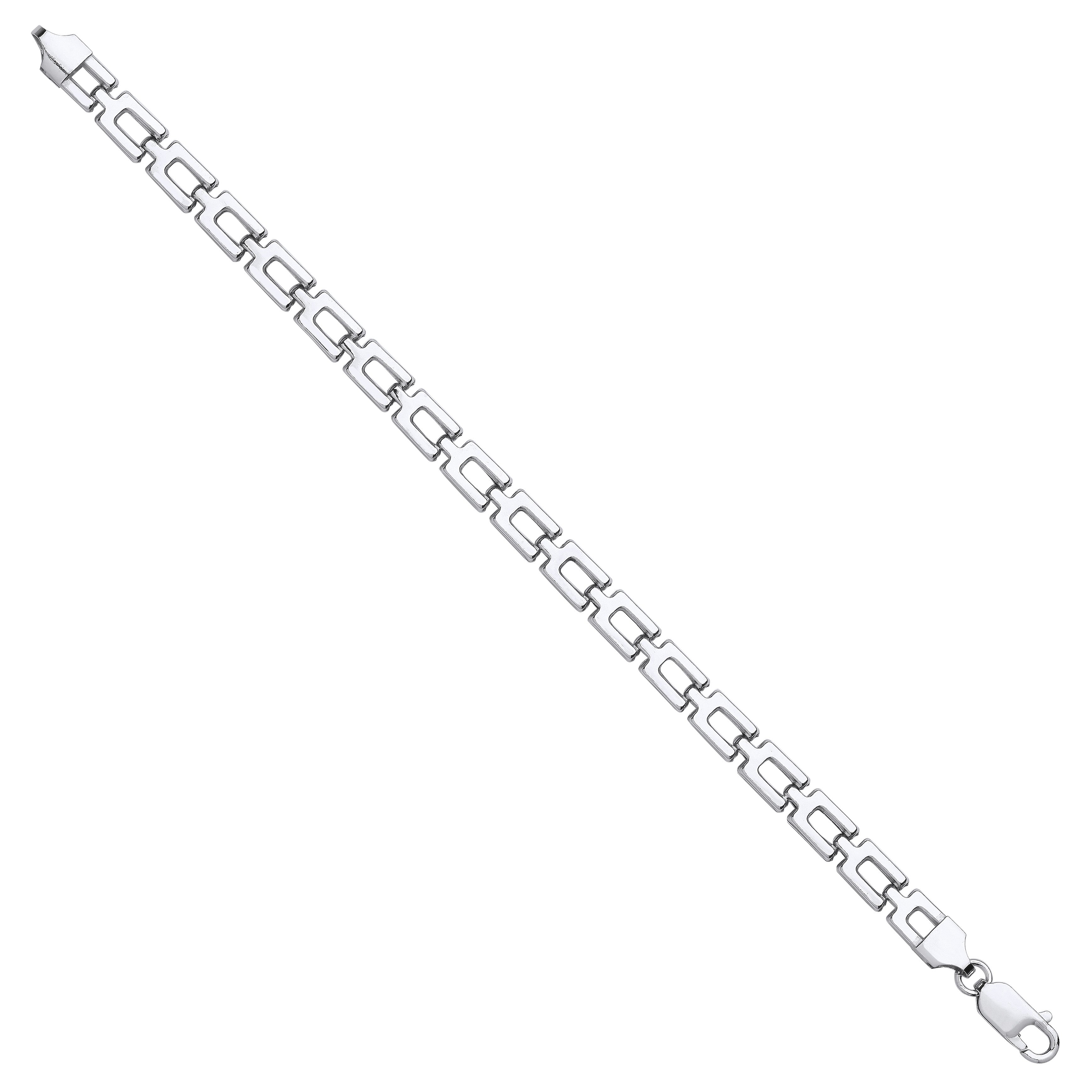 Silver 6mm Open Link Chain Bracelet - Silver