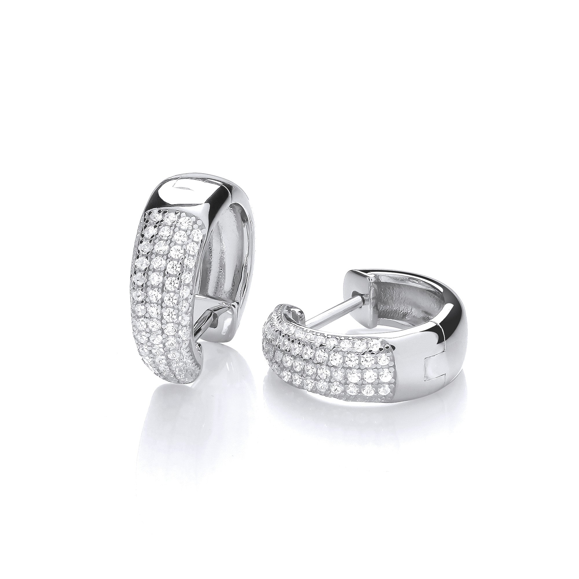 Petites créoles micro-pavées en argent avec oxydes de zirconium