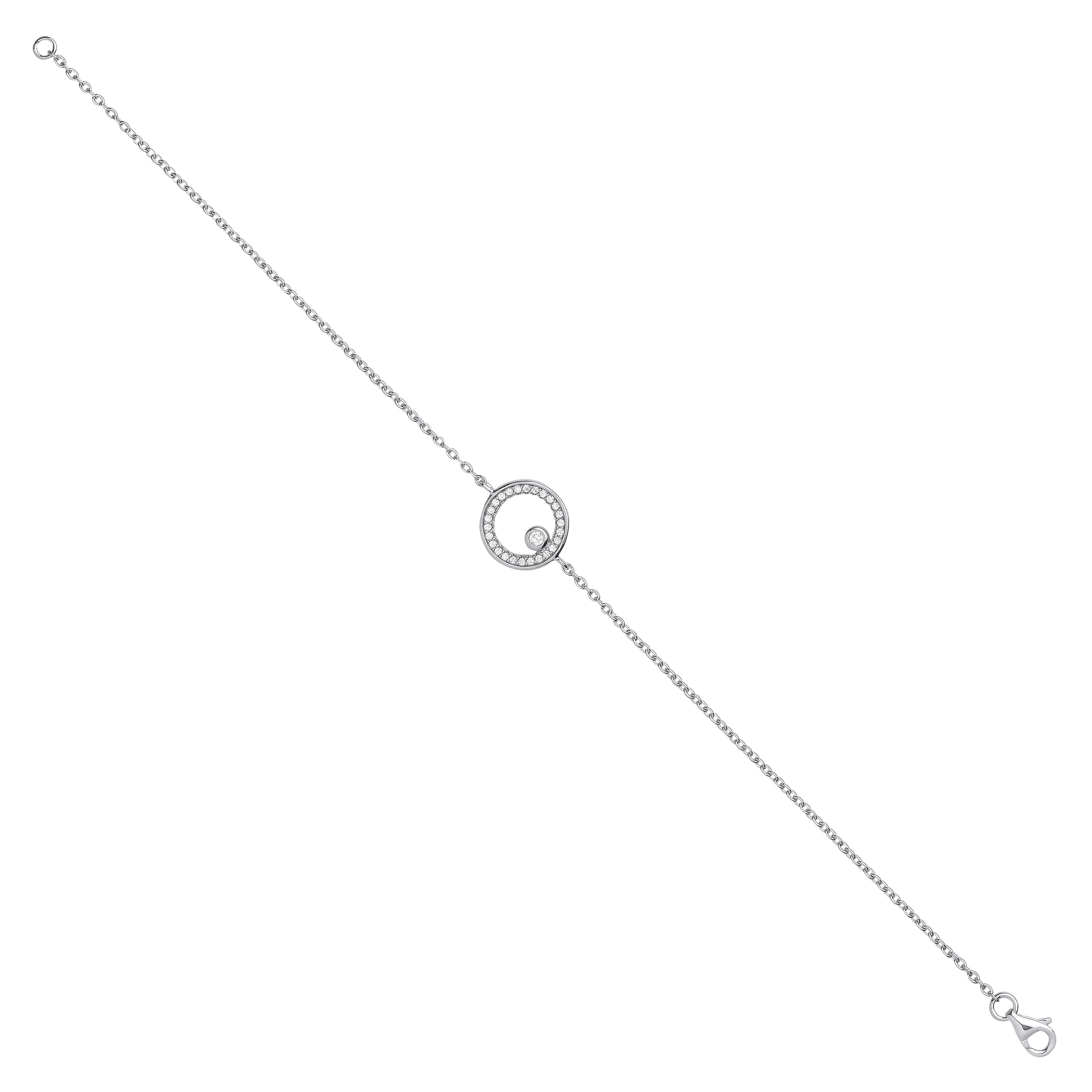 Silver Circle of Life Cubic Zirconia Ladies Bracelet - Silver