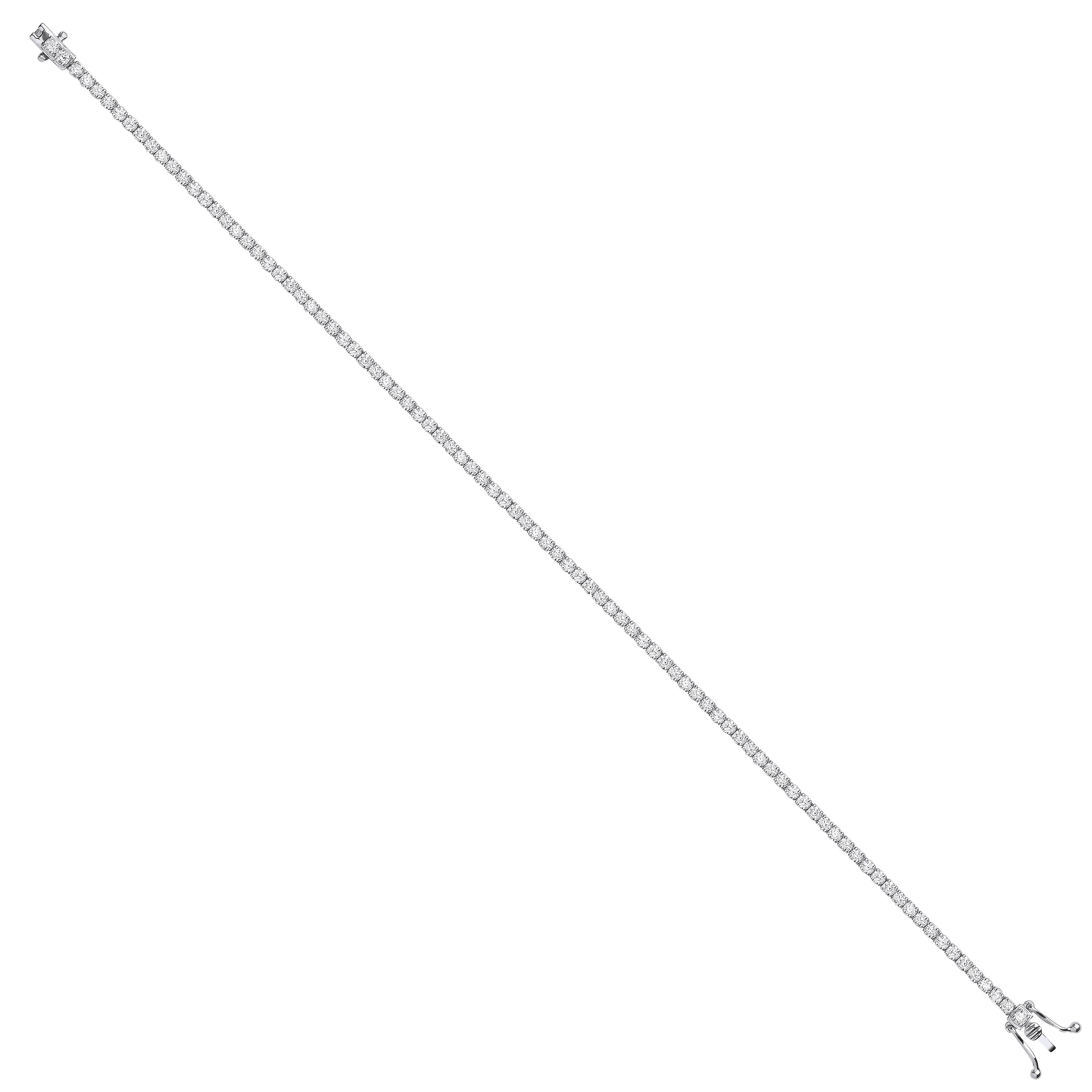 18ct White Gold 2.00ct Diamond Tennis Bracelet - 18ct Gold
