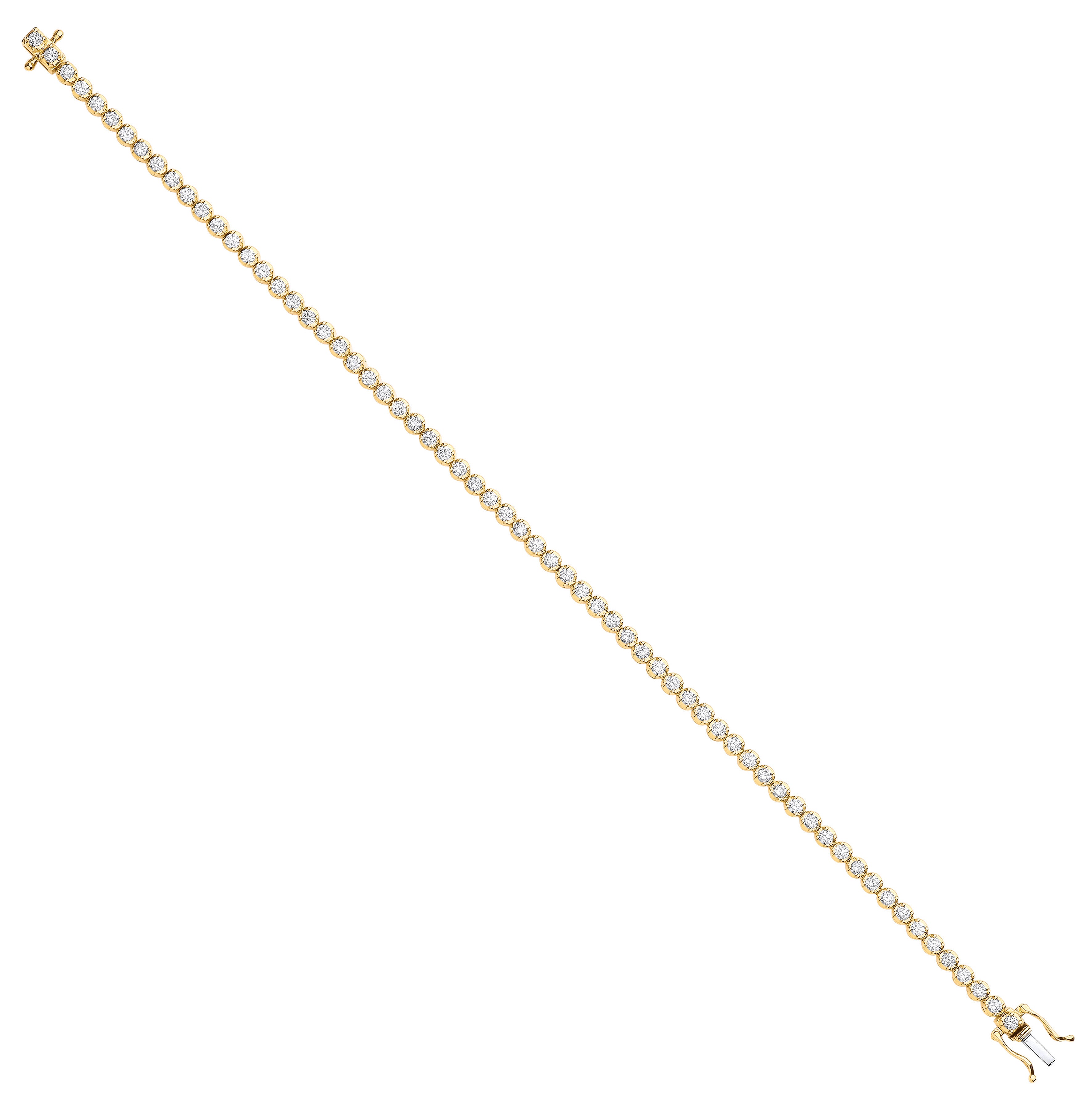 18ct Yellow Gold 2.00ct Diamond Tennis Bracelet - 18ct Gold