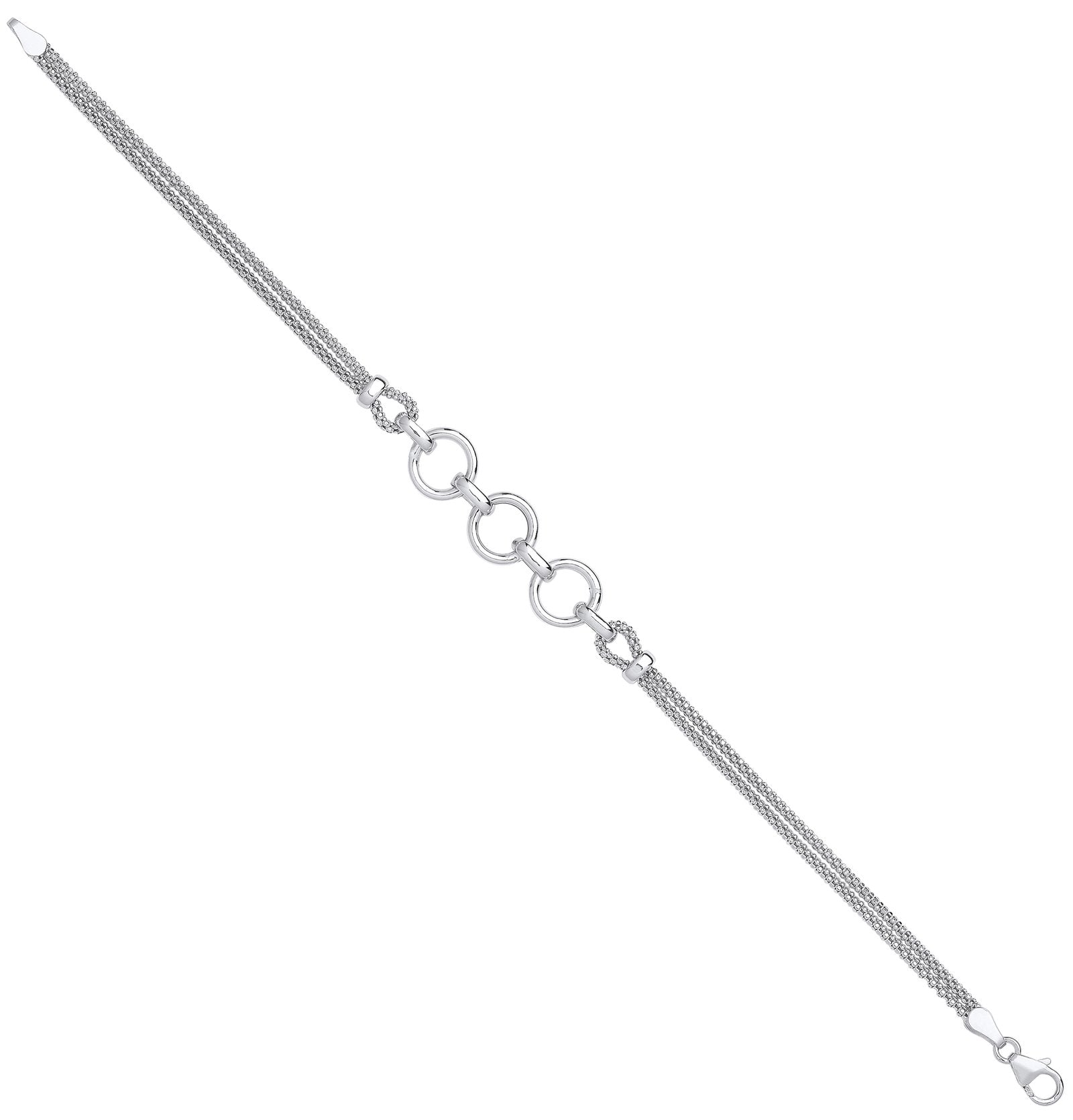 Silver Circles Ladies Bracelet