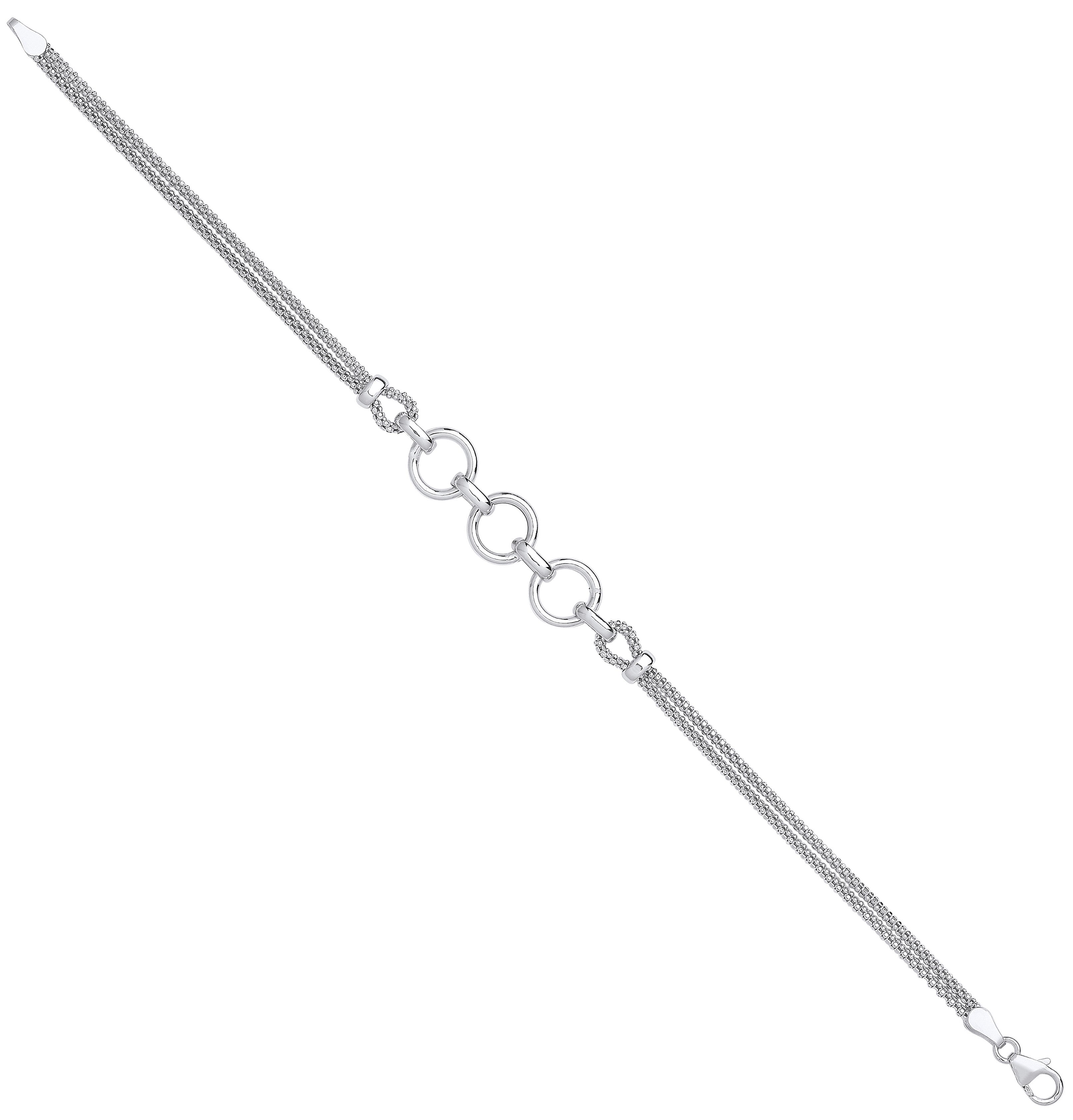 Silver Circles Ladies Bracelet - Silver