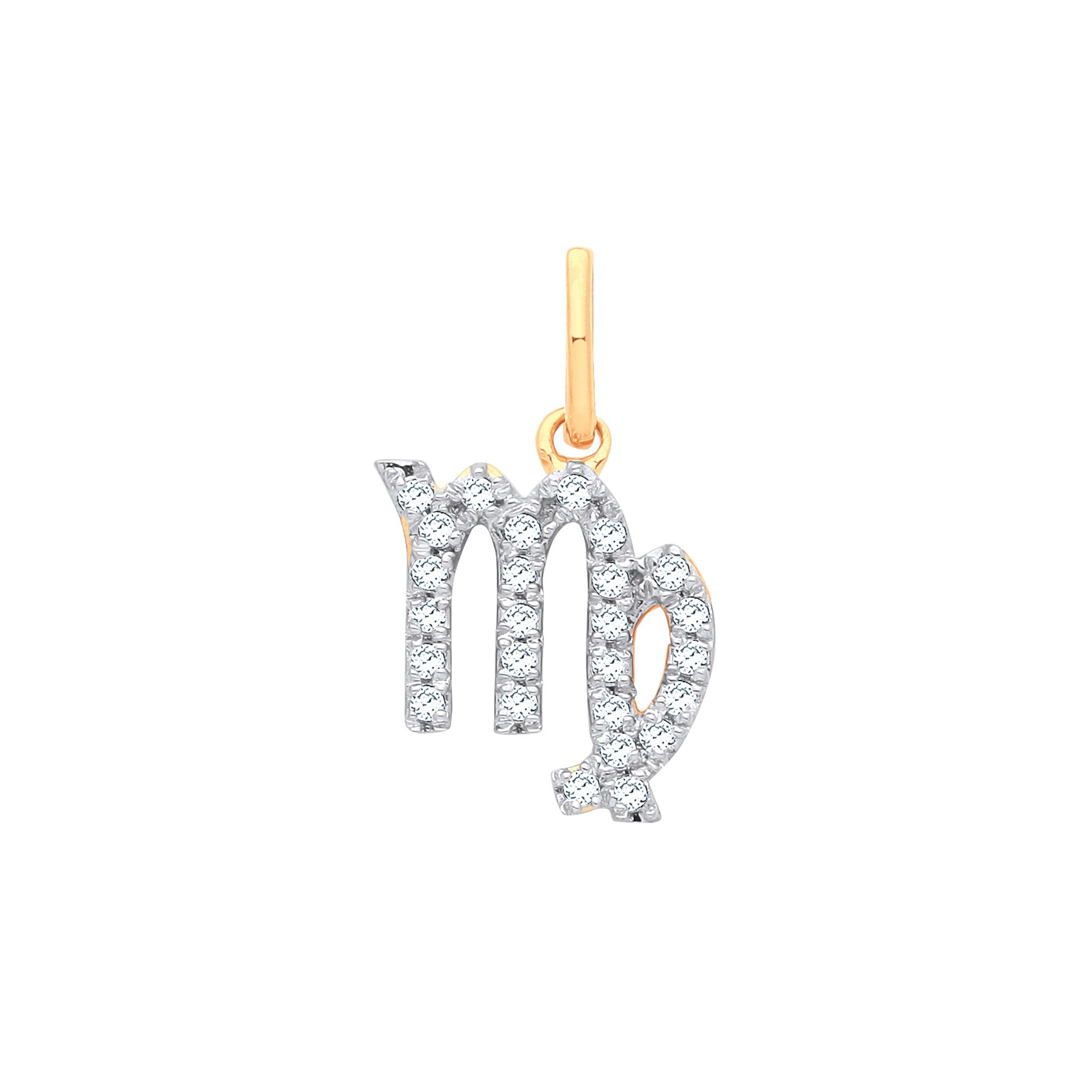 9ct Yellow Gold Virgo Zodiac 0.12ct pendant - 9ct Gold