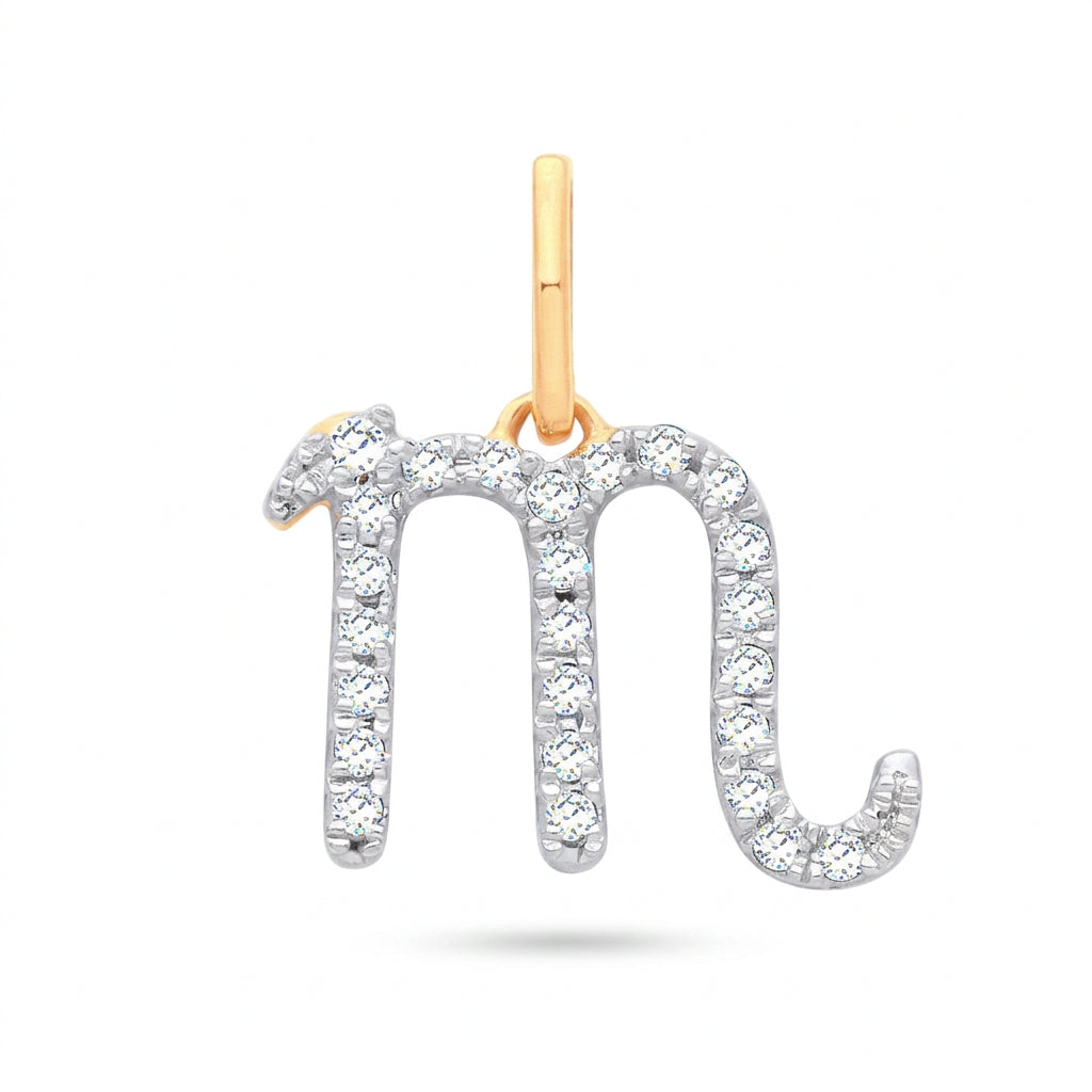 9ct Yellow Gold Scorpio Zodiac 0.15ct pendant