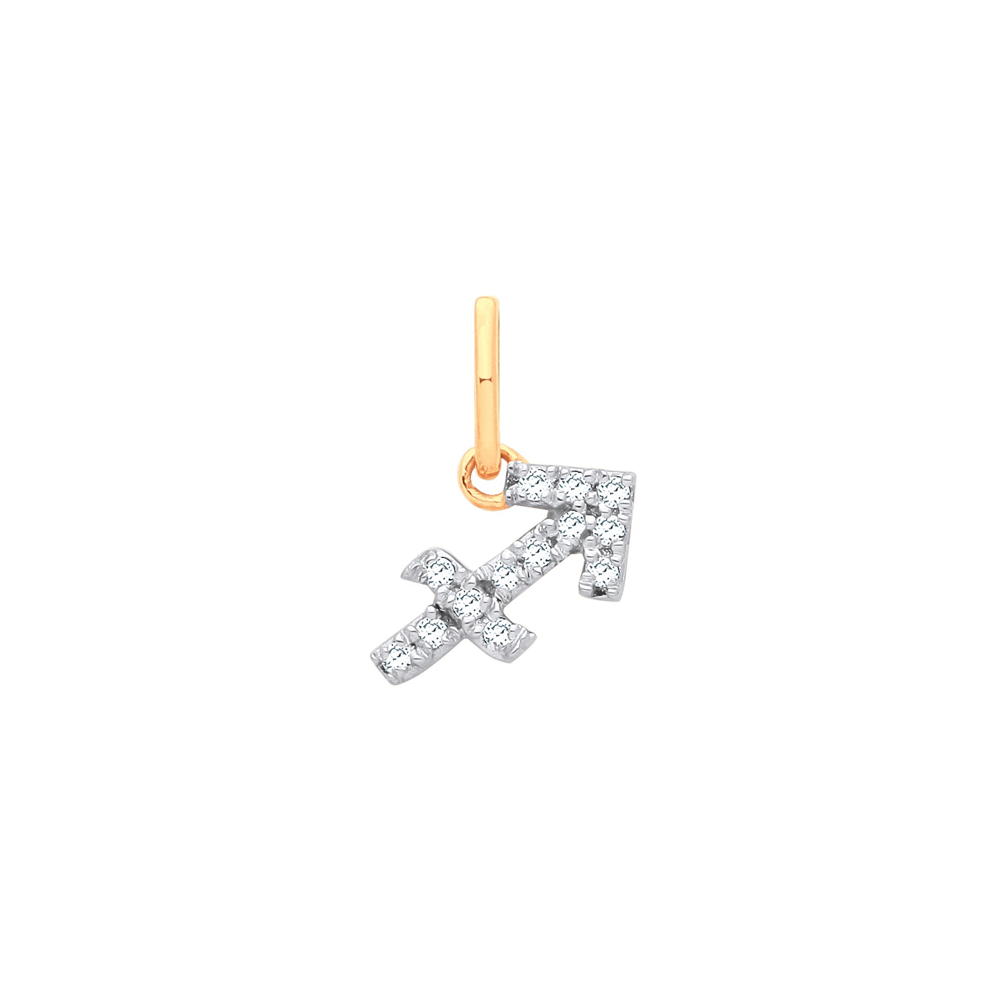 9ct Yellow Gold Sagittarius Zodiac 0.07ct pendant - 9ct Gold