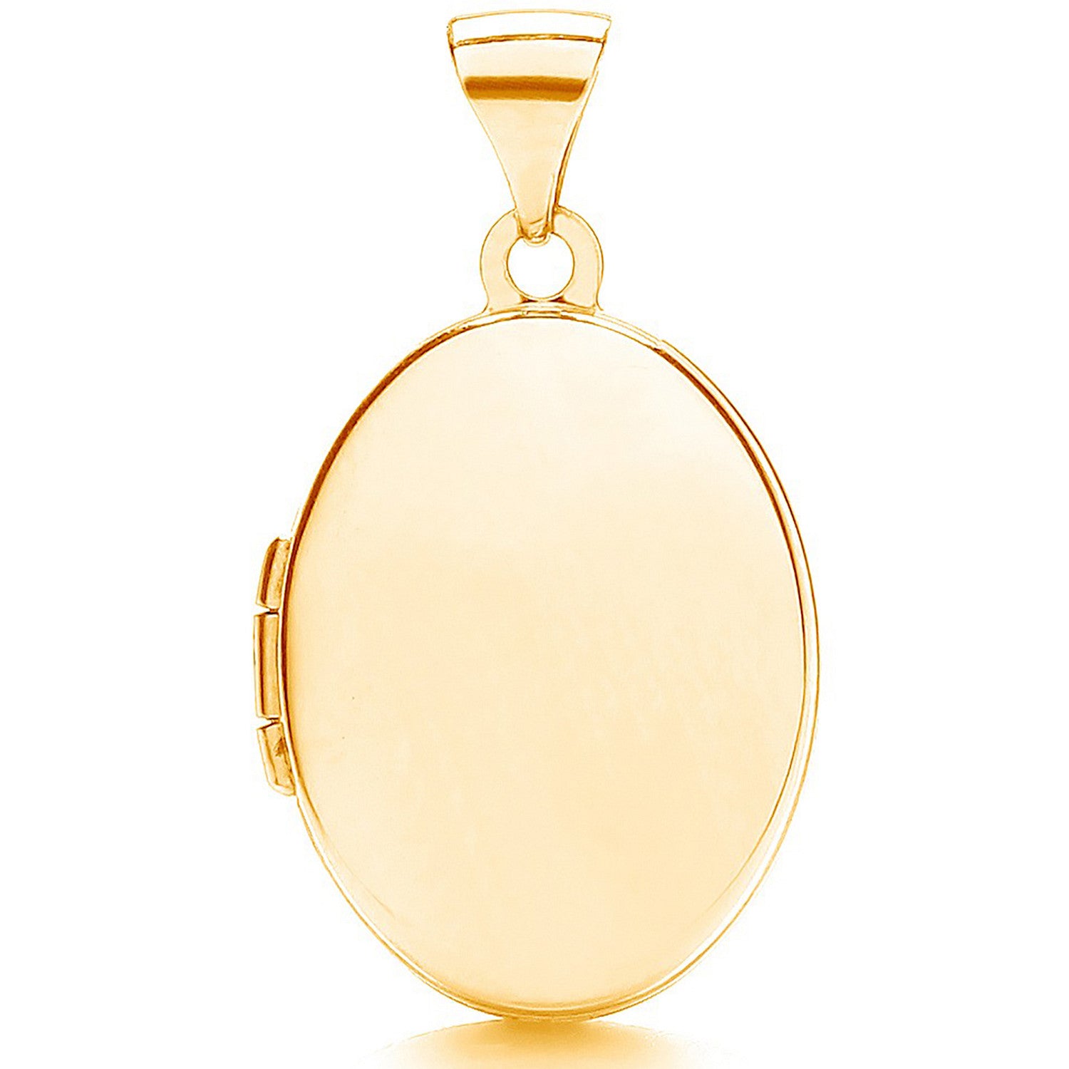 Yellow Gold Oval Shaped Plain Locket - 9ct Gold