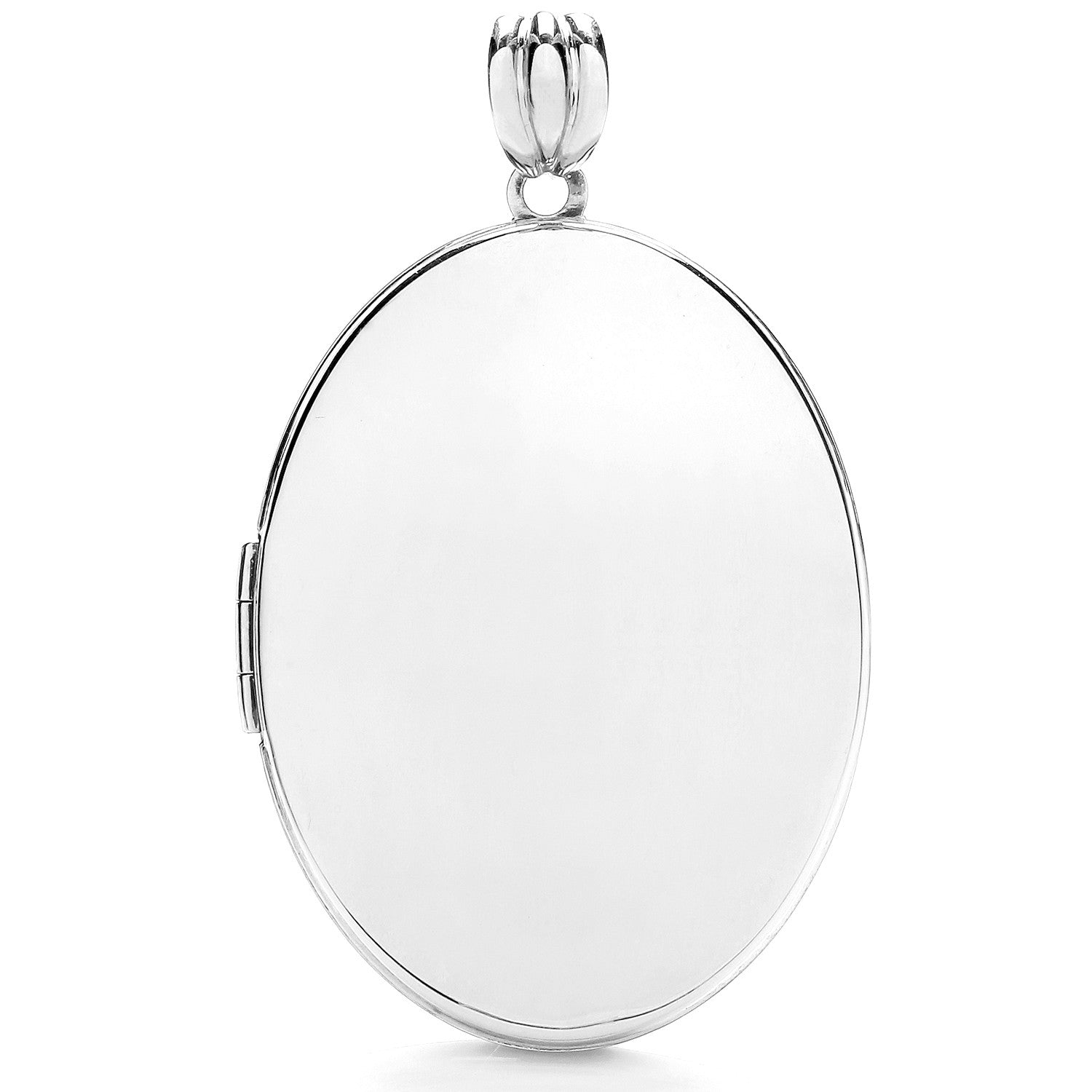 White Gold Oval Plain Locket - 9ct Gold