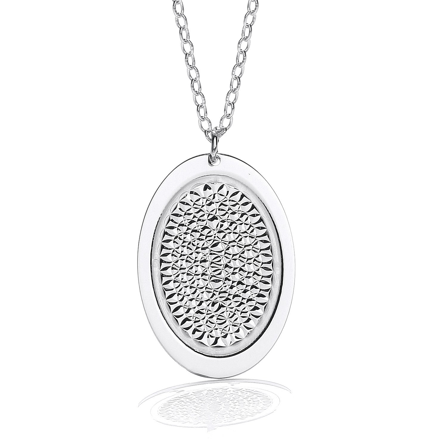 Oval with Slider 18" Necklace - Silver
